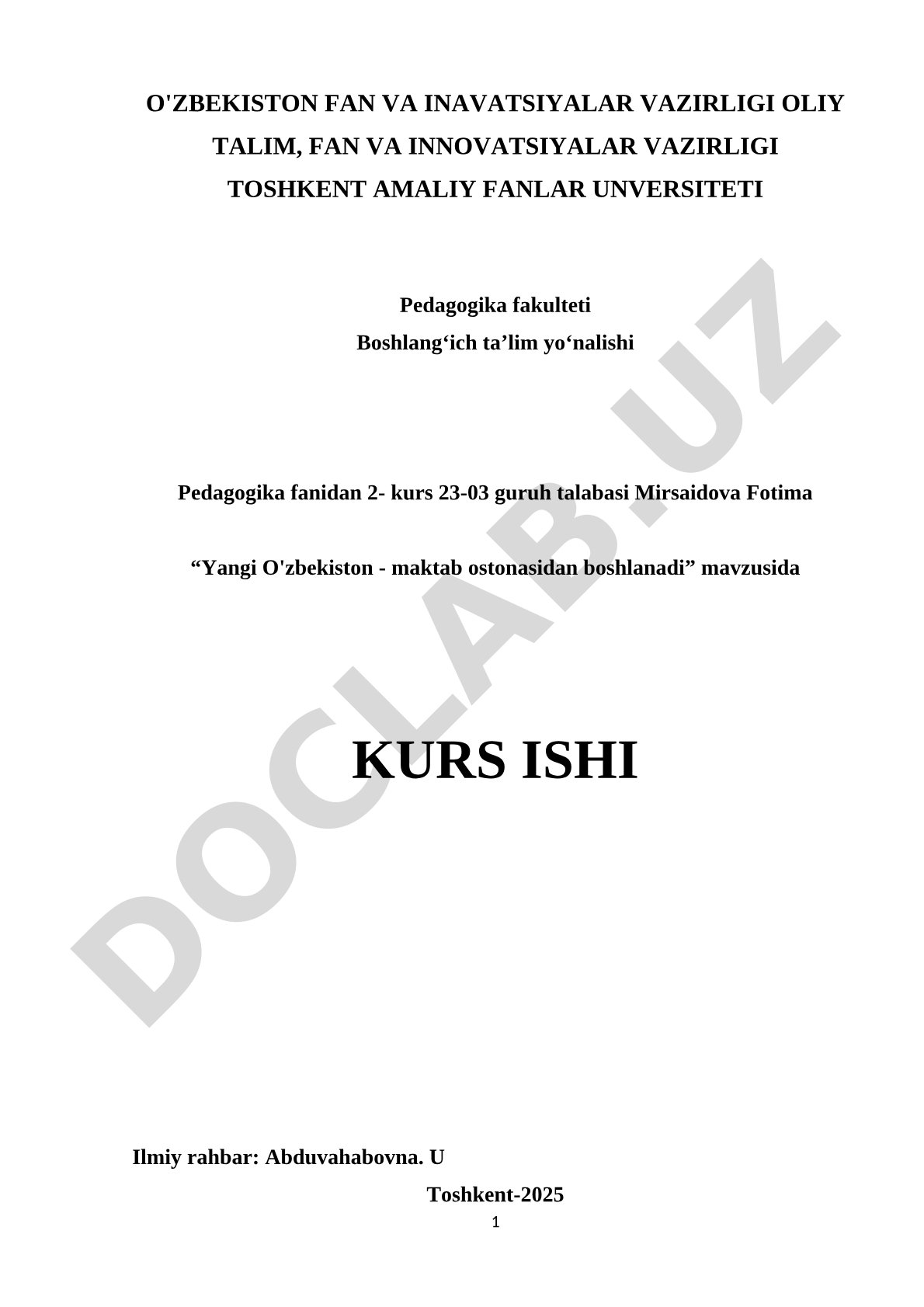 Yangi O'zbekiston - maktab ostonasidan boshlanadi