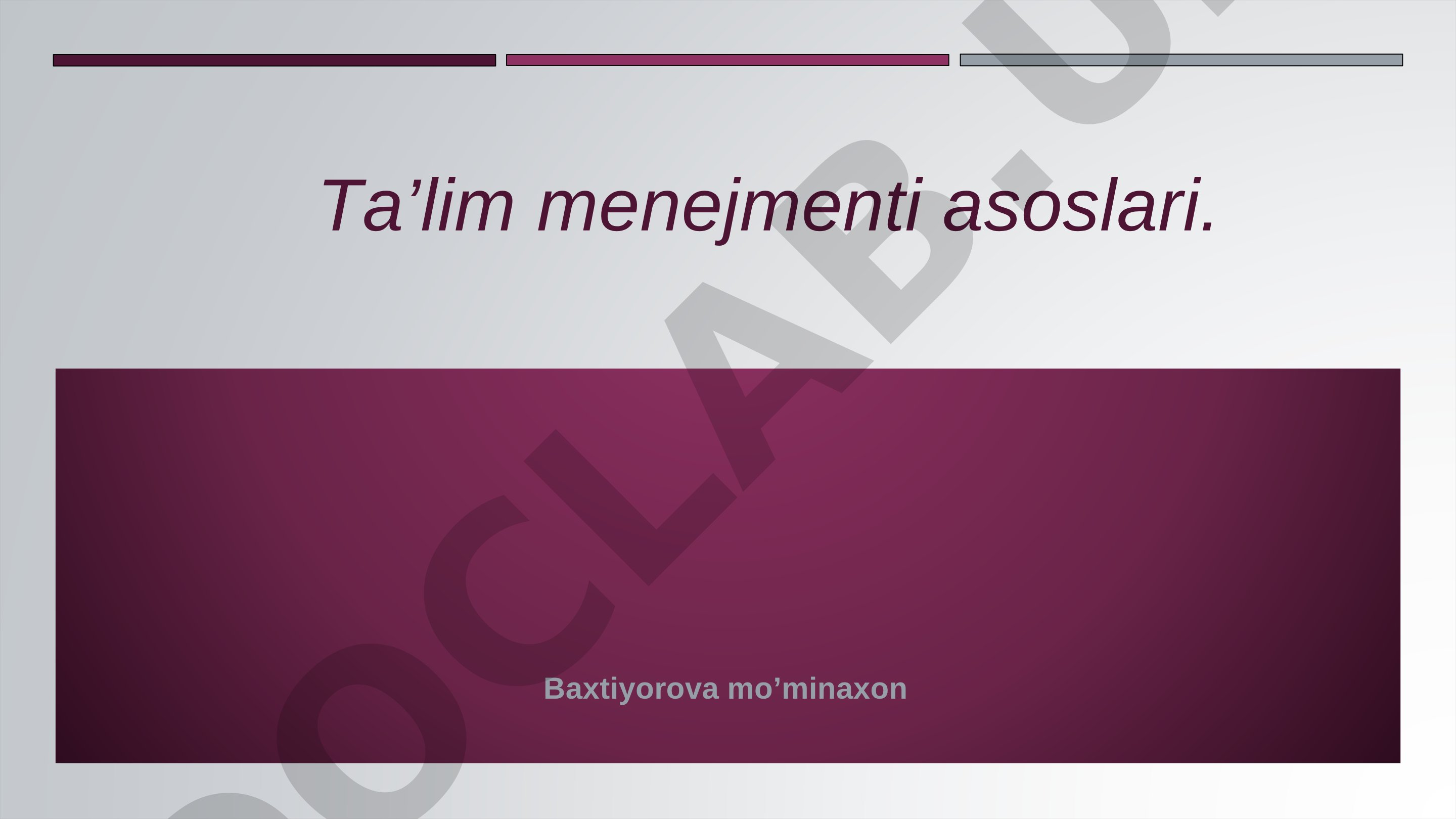 Ta’lim menejmenti asoslari