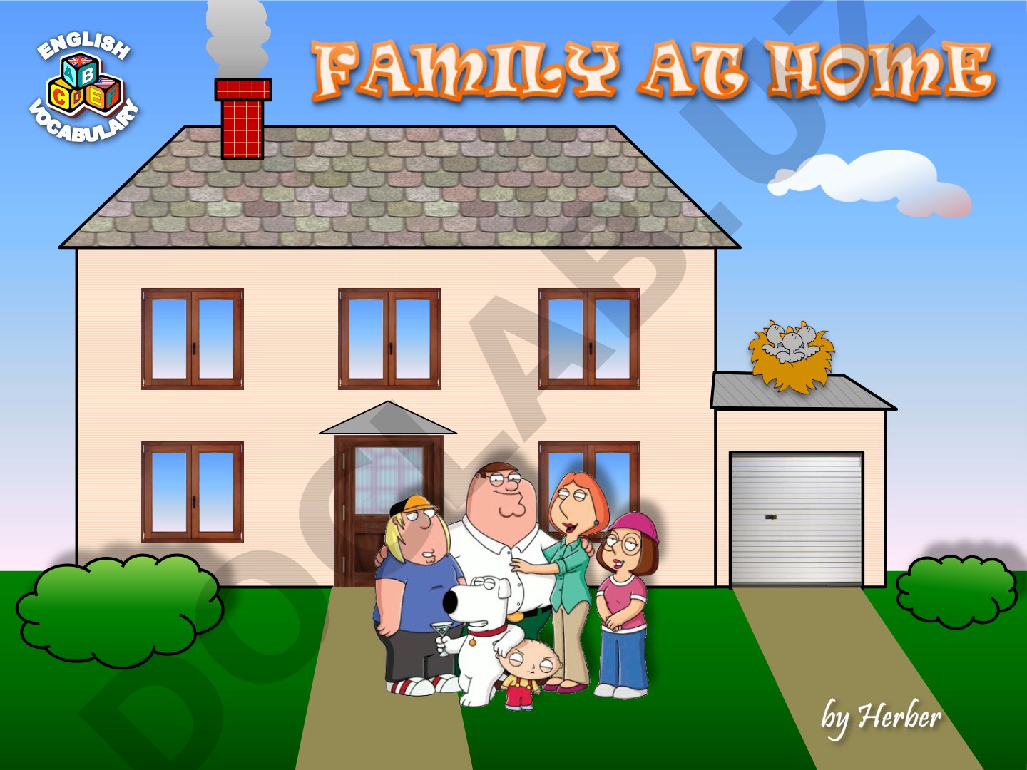 Family Members and Rooms Learning Activity