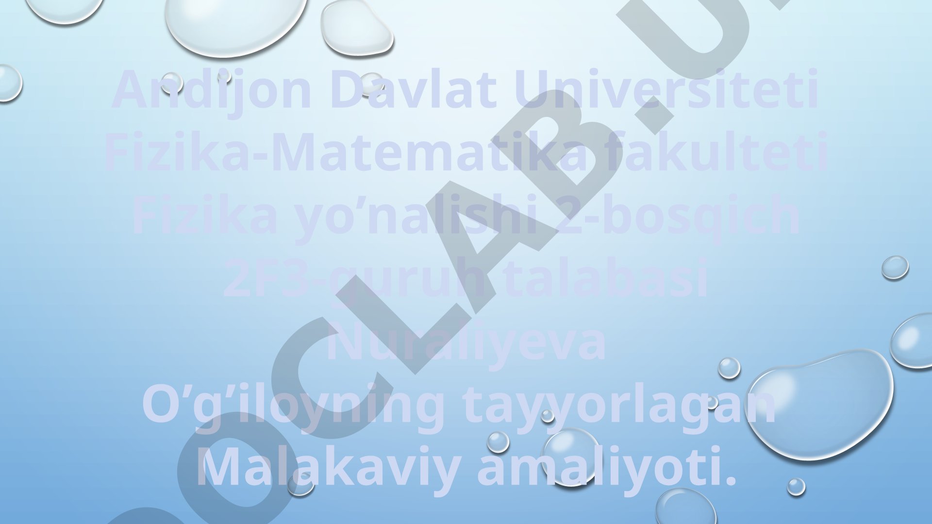 Laboratoriya mashg'ulotlarini rejalashtirish va sirt taranglik koeffitsientini aniqlash