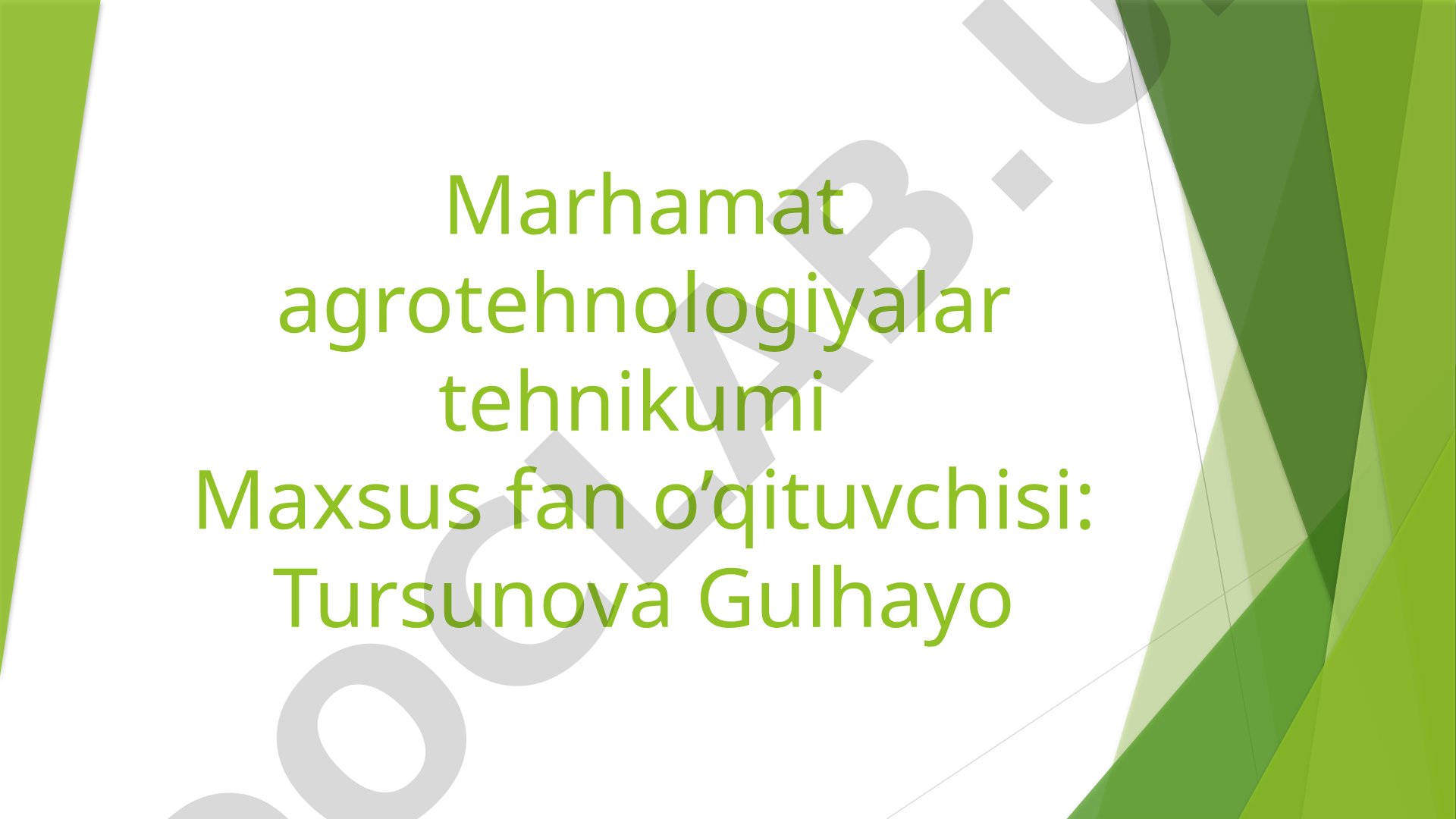 Gidromeliorativ ishlarni tashkil qilish faniga kirish