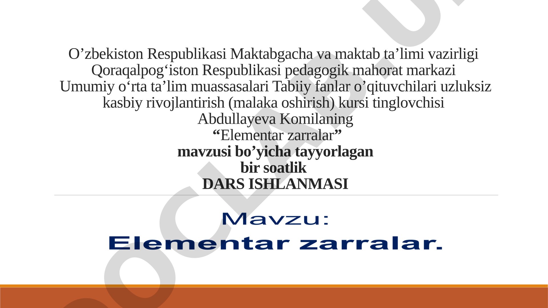 Elementar zarralar