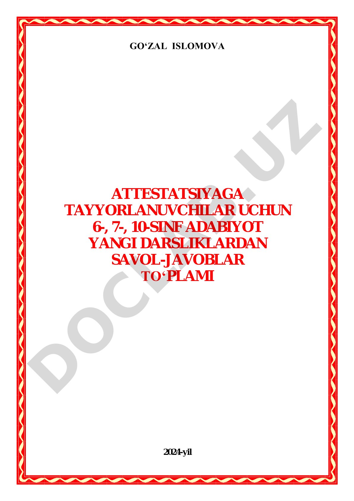 6-, 7-, 10-sinf adabiyot yangi darsliklaridan savol-javoblar to'plami