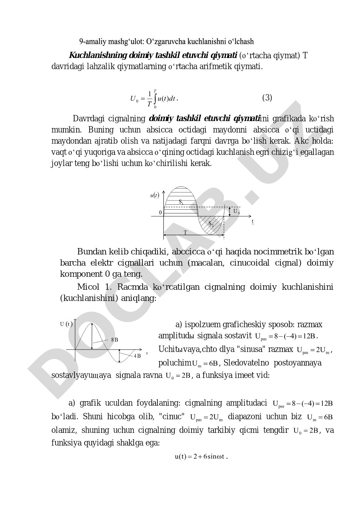 Kuchlanishning doimiy tashkil etuvchi qiymati