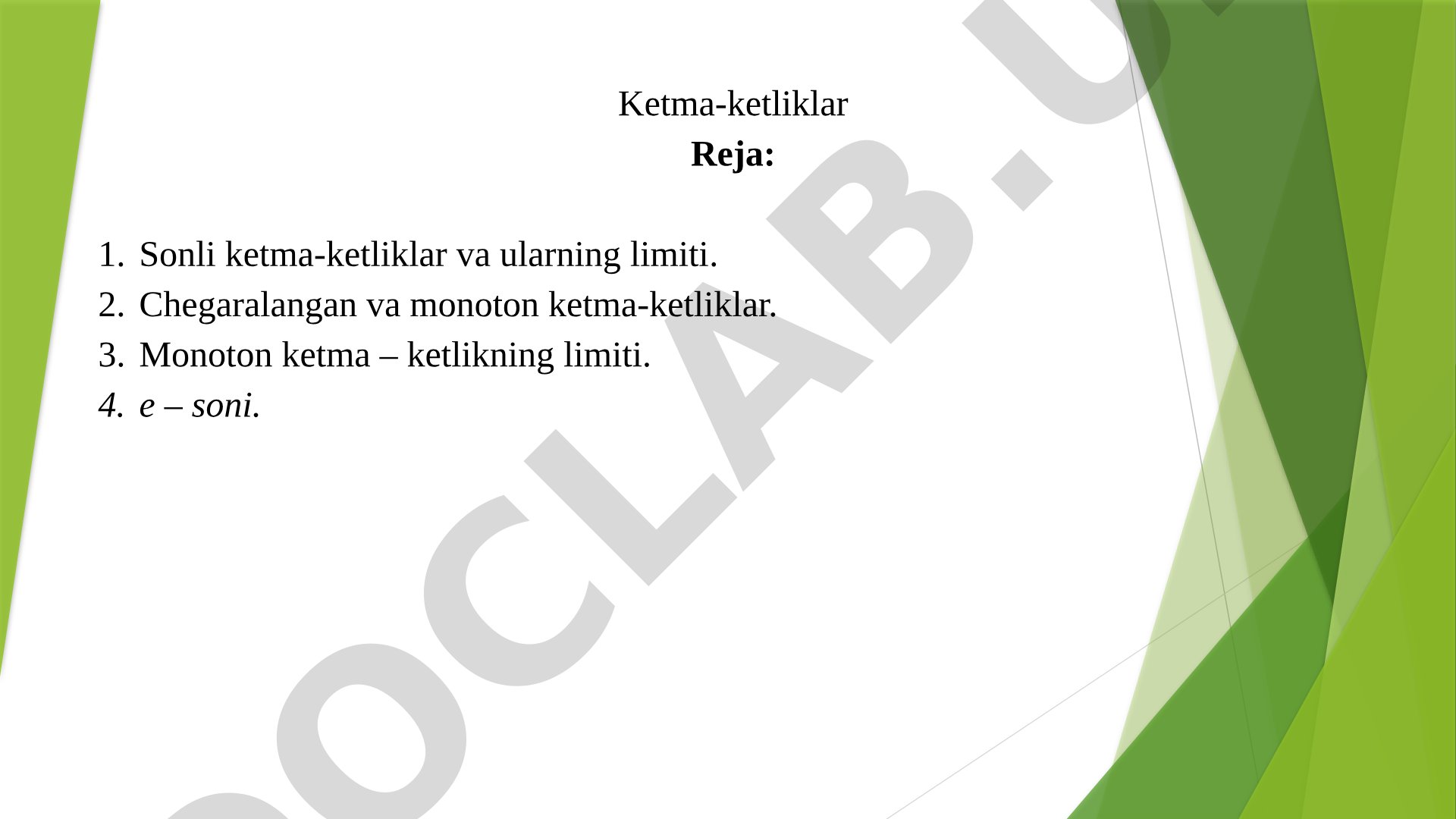 Ketma-ketliklar