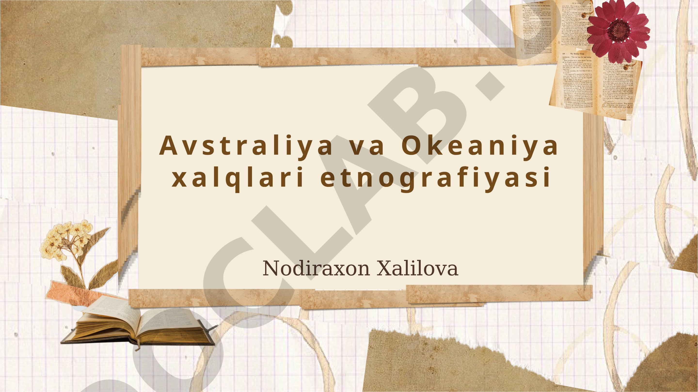 Avstraliya va Okeaniya xalqlari etnografiyasi