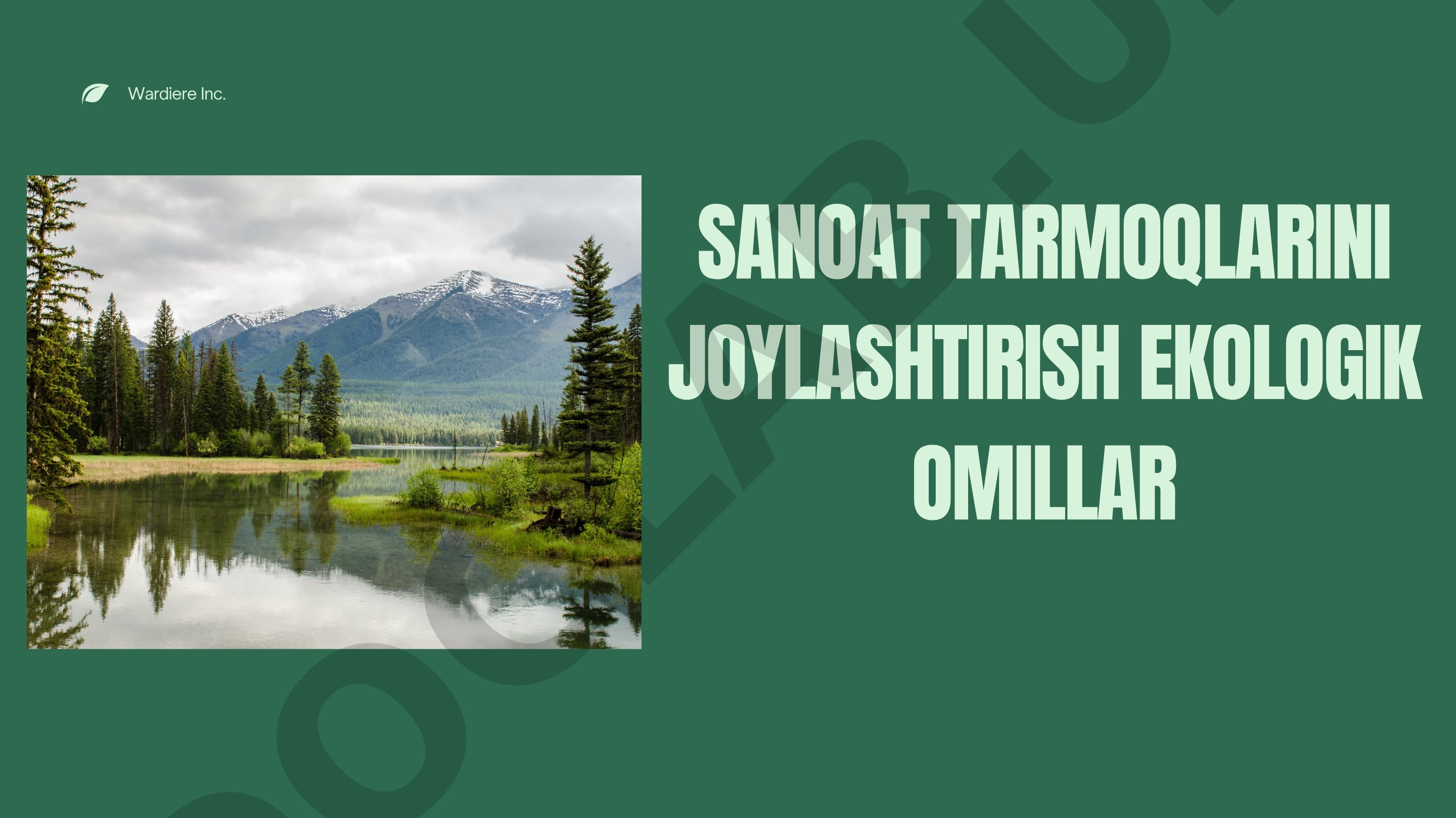 Sanoat tarmoqlarini joylashtirish ekologik omillar