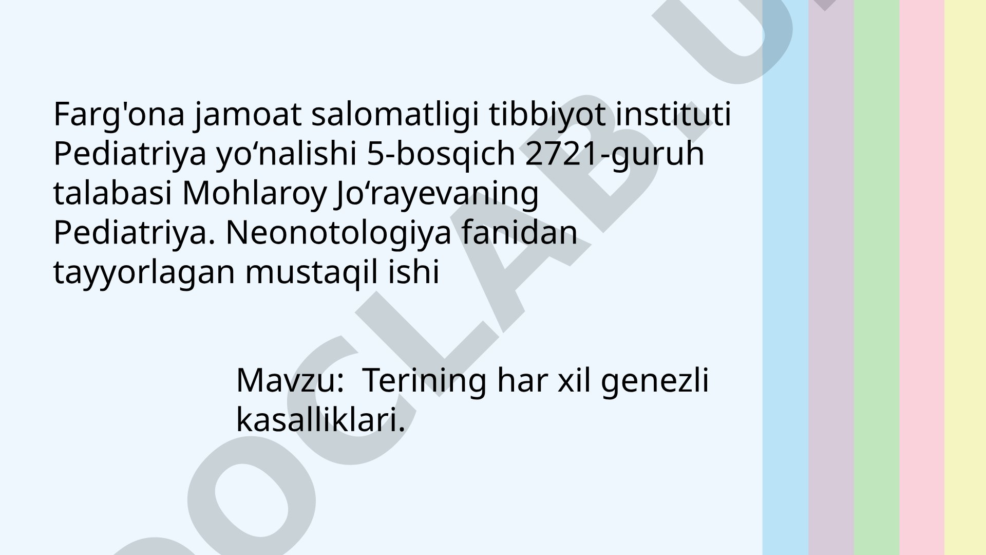 Terining har xil genezli kasalliklari. Teleangioektaziyalar