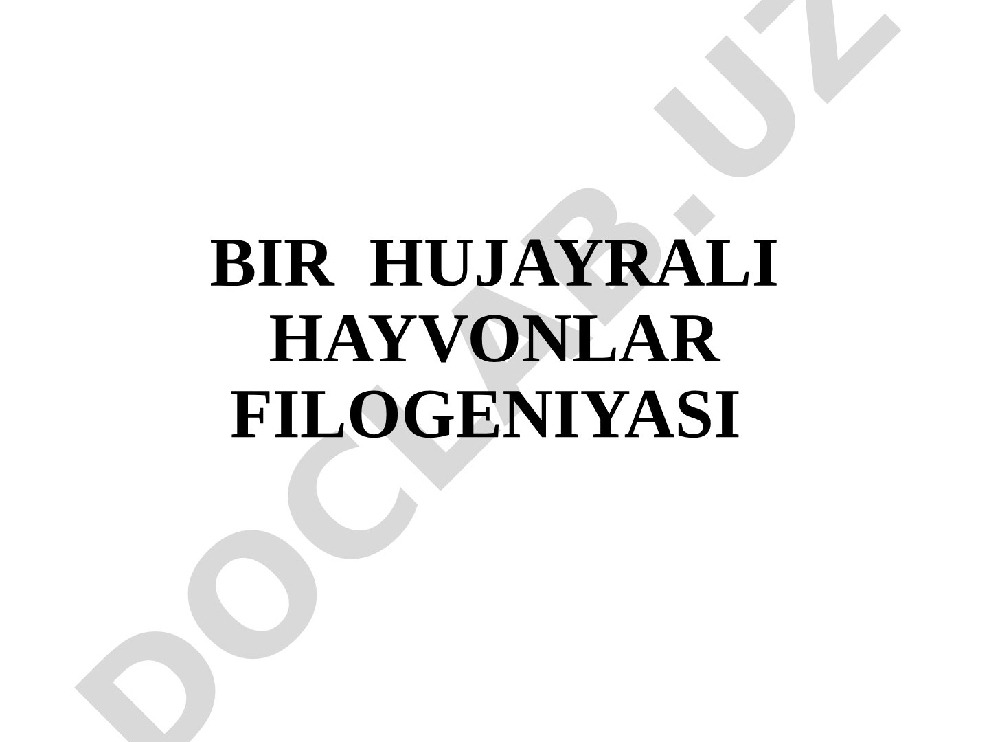 Bir hujayrali hayvonlar filogeniyasi