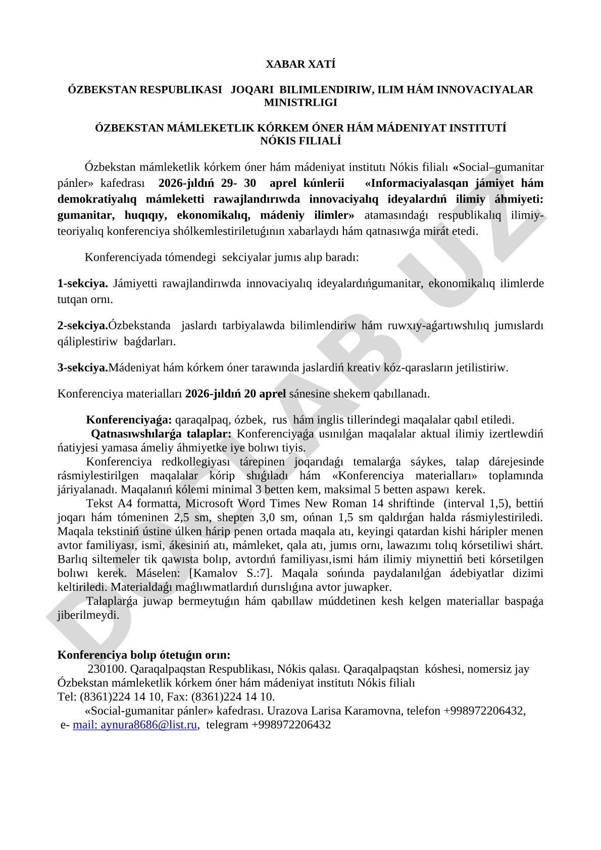 Informaciyalasqan jámiyet hám demokratiyalıq mámleketti rawajlandırıwda innovaciyalıq ideyalardıń ilimiy áhmiyeti