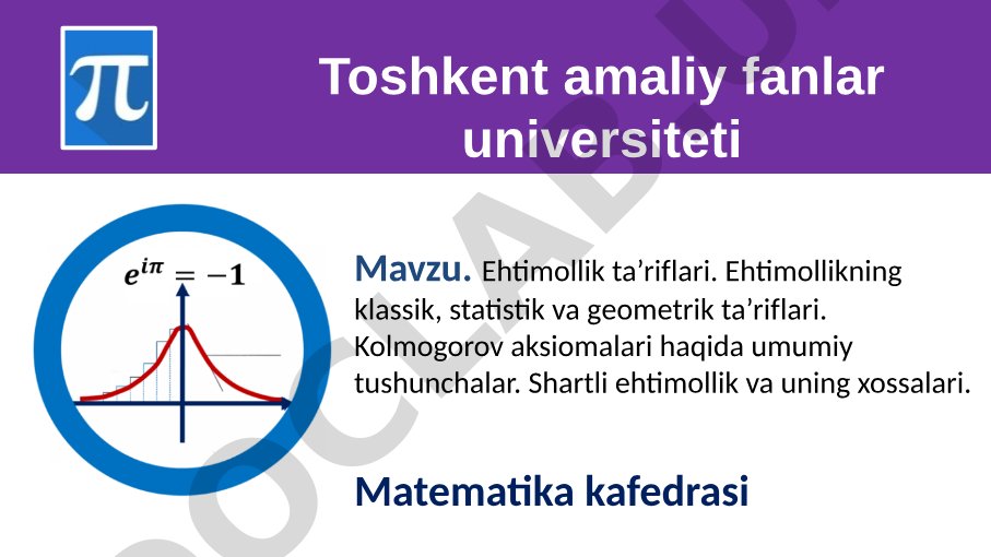 Ehtimollik ta’riflari