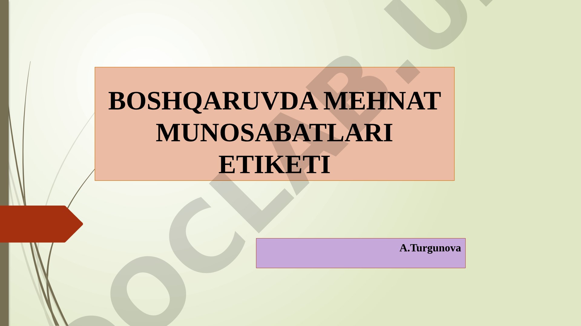 Boshqaruvda mehnat munosabatlari etiketi