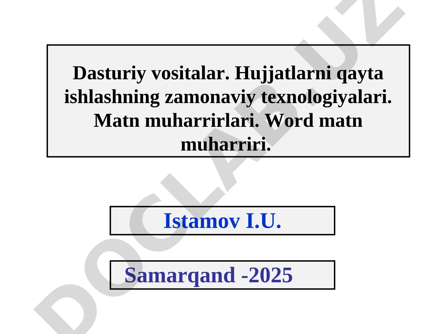 Matn muharrirlari va Word dasturi imkoniyatlari