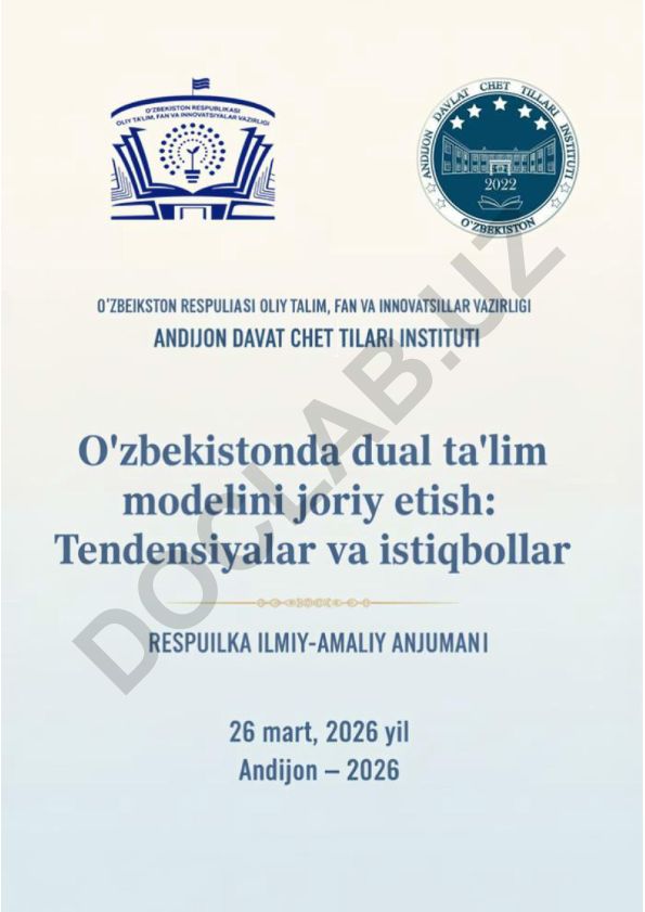 Oʻzbekistonda dual taʼlim modelini joriy etish: Tendensiyalar va istiqbollar