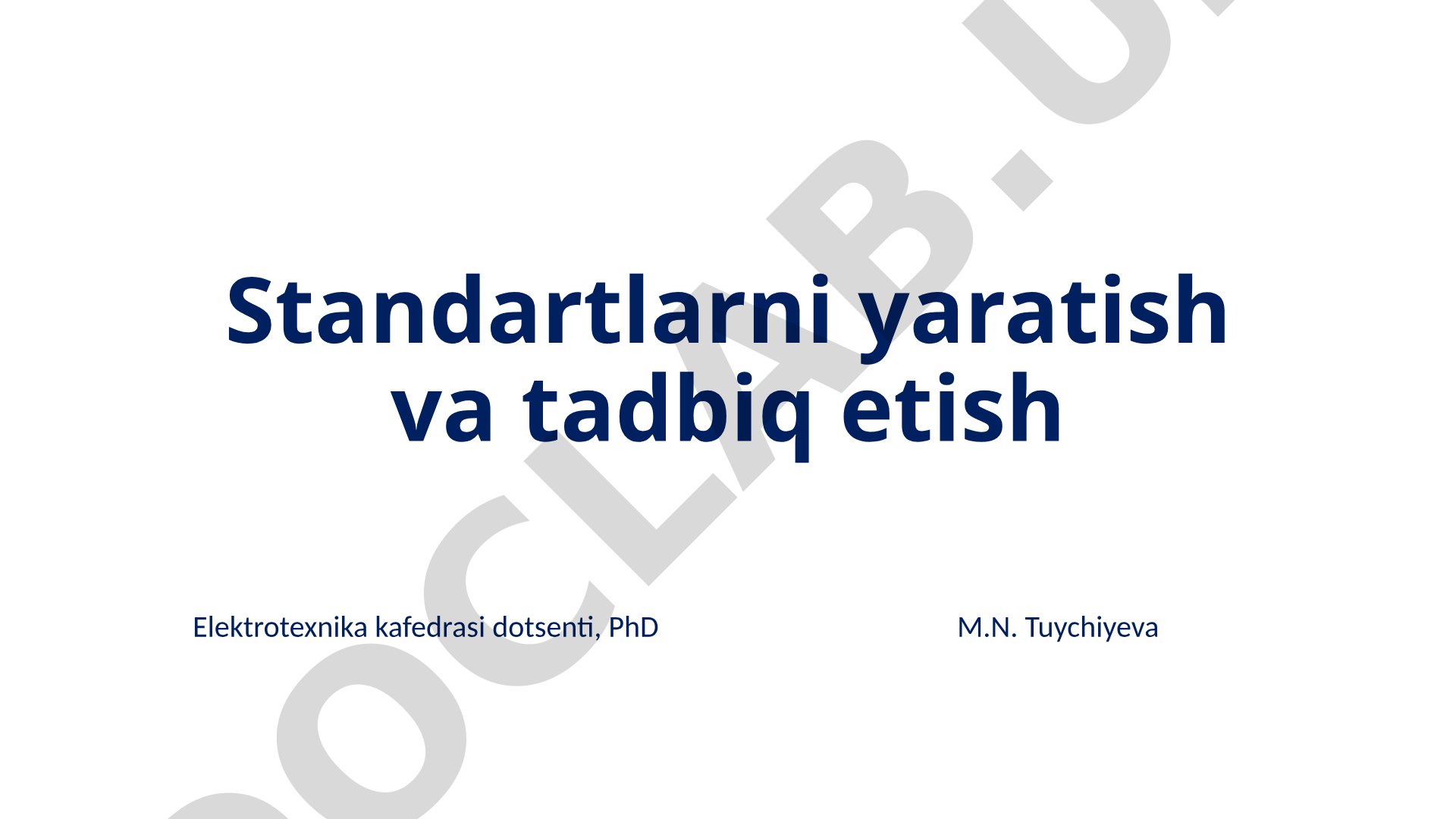 Standartlarni ishlab chiqish, tasdiqlash va tadbiq etish tartib-qoidalari