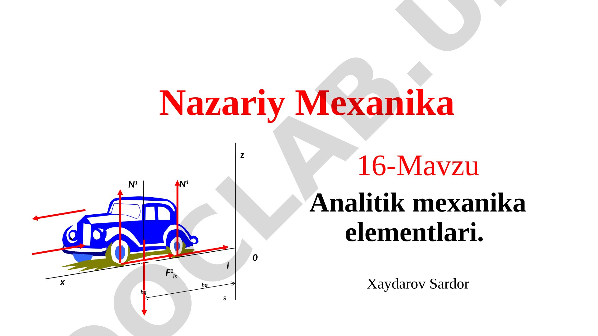 Analitik mexanika elementlari