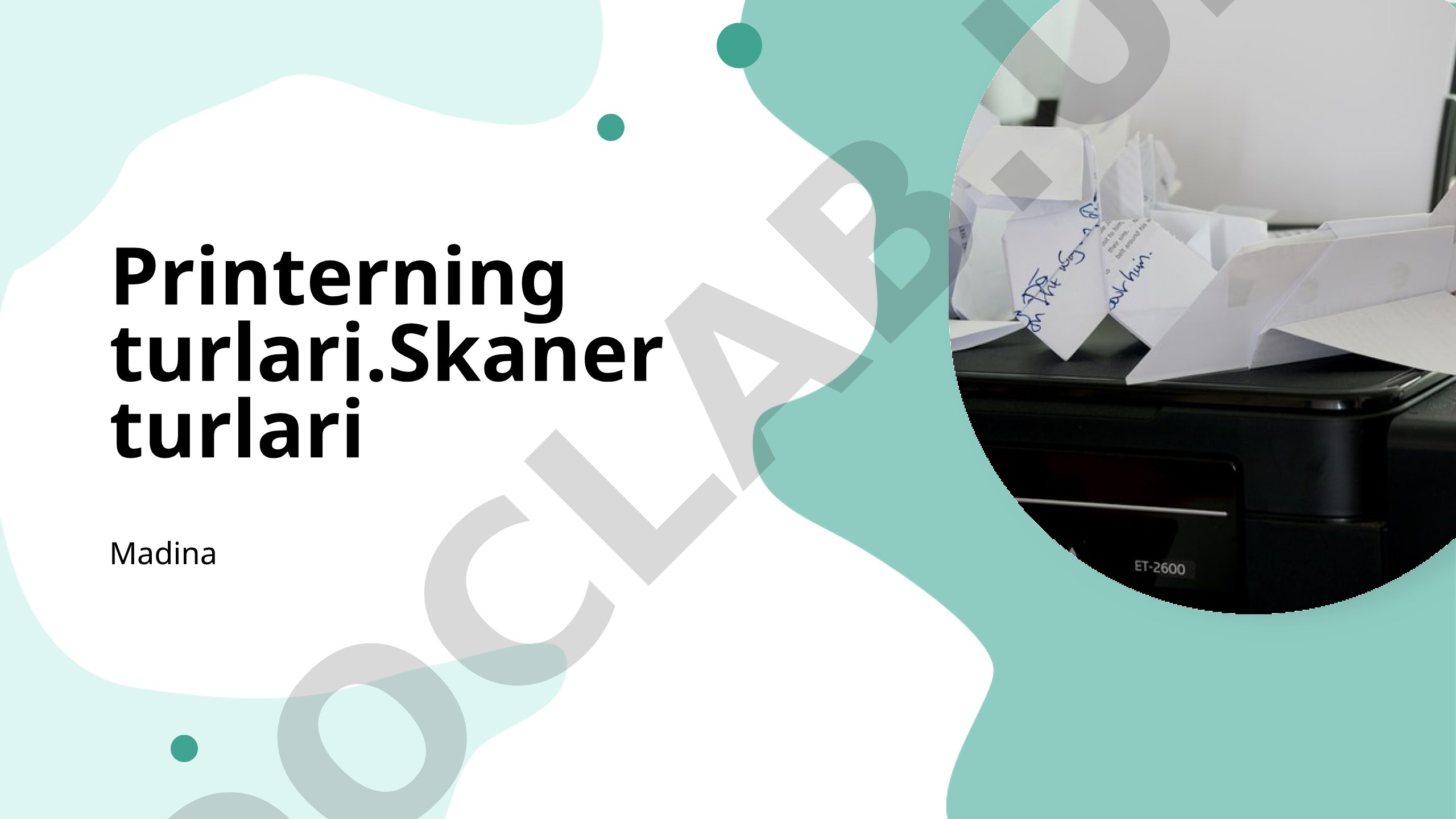 Printer va skaner turlari, ishlash prinsiplari va xususiyatlari haqida taqdimot