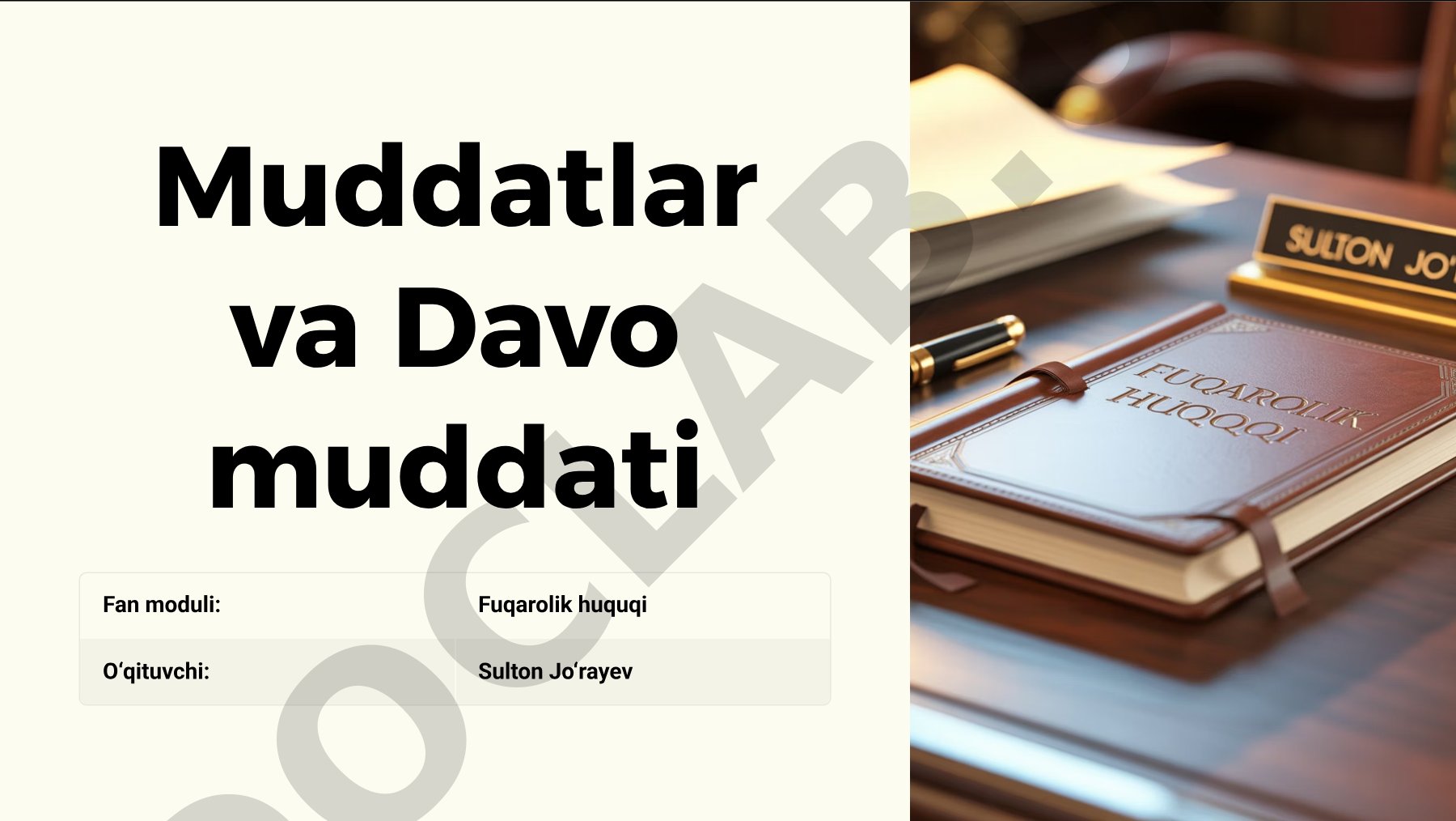 Muddatlar va Davo muddati