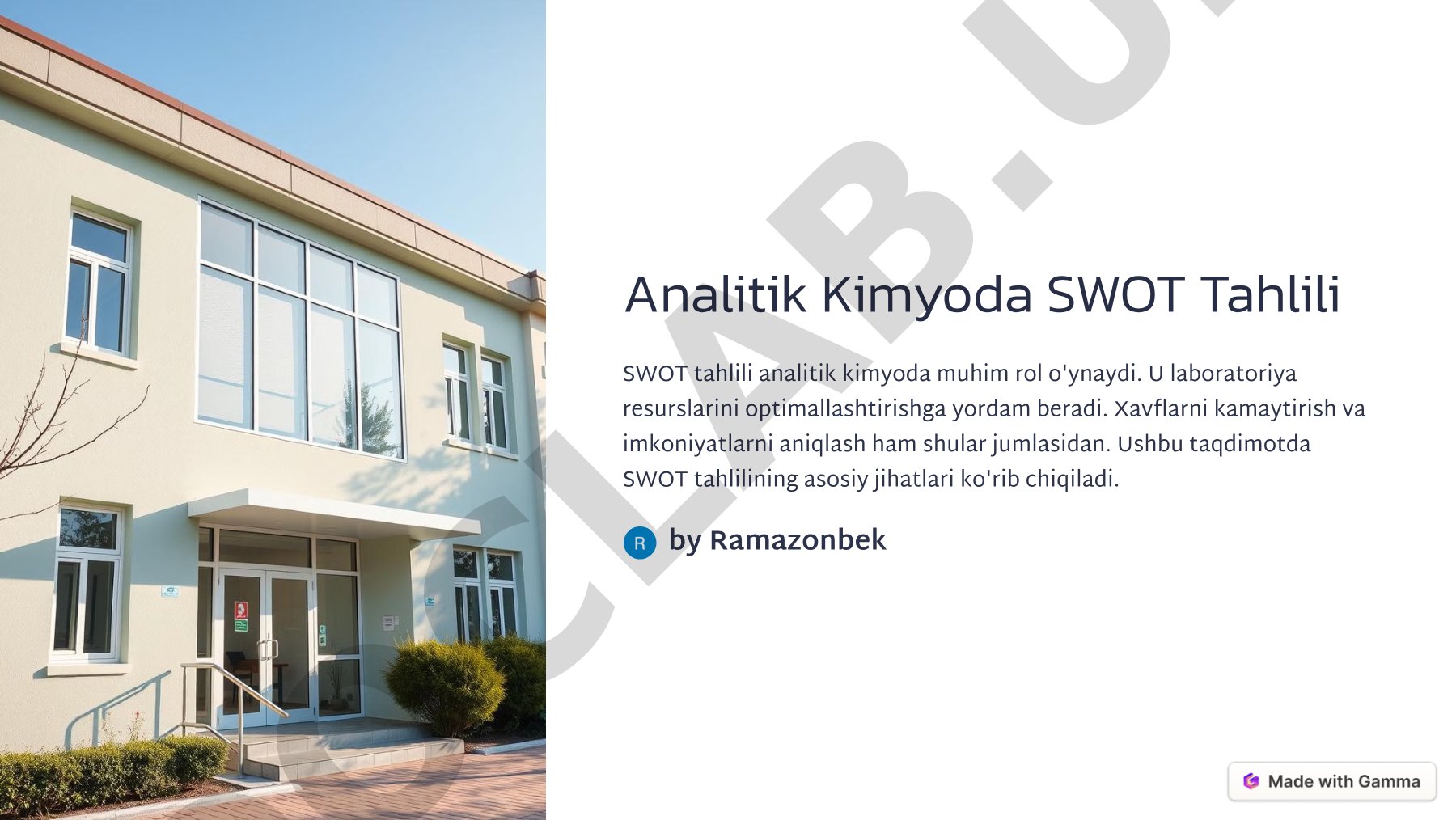 Analitik Kimyoda SWOT Tahlili