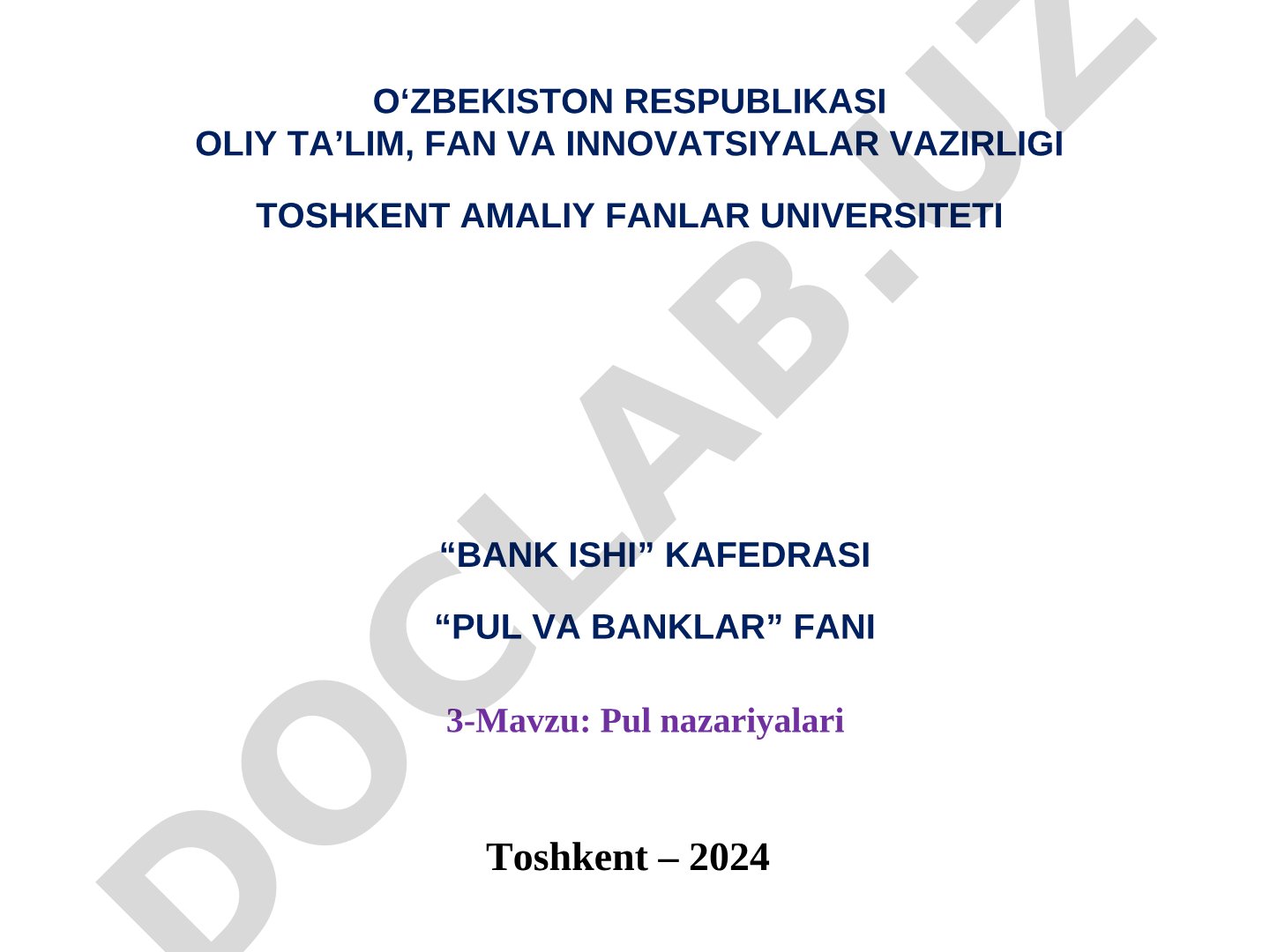 Pul nazariyalarining mohiyati, metallik, nominallik va miqdoriylik nazariyalari