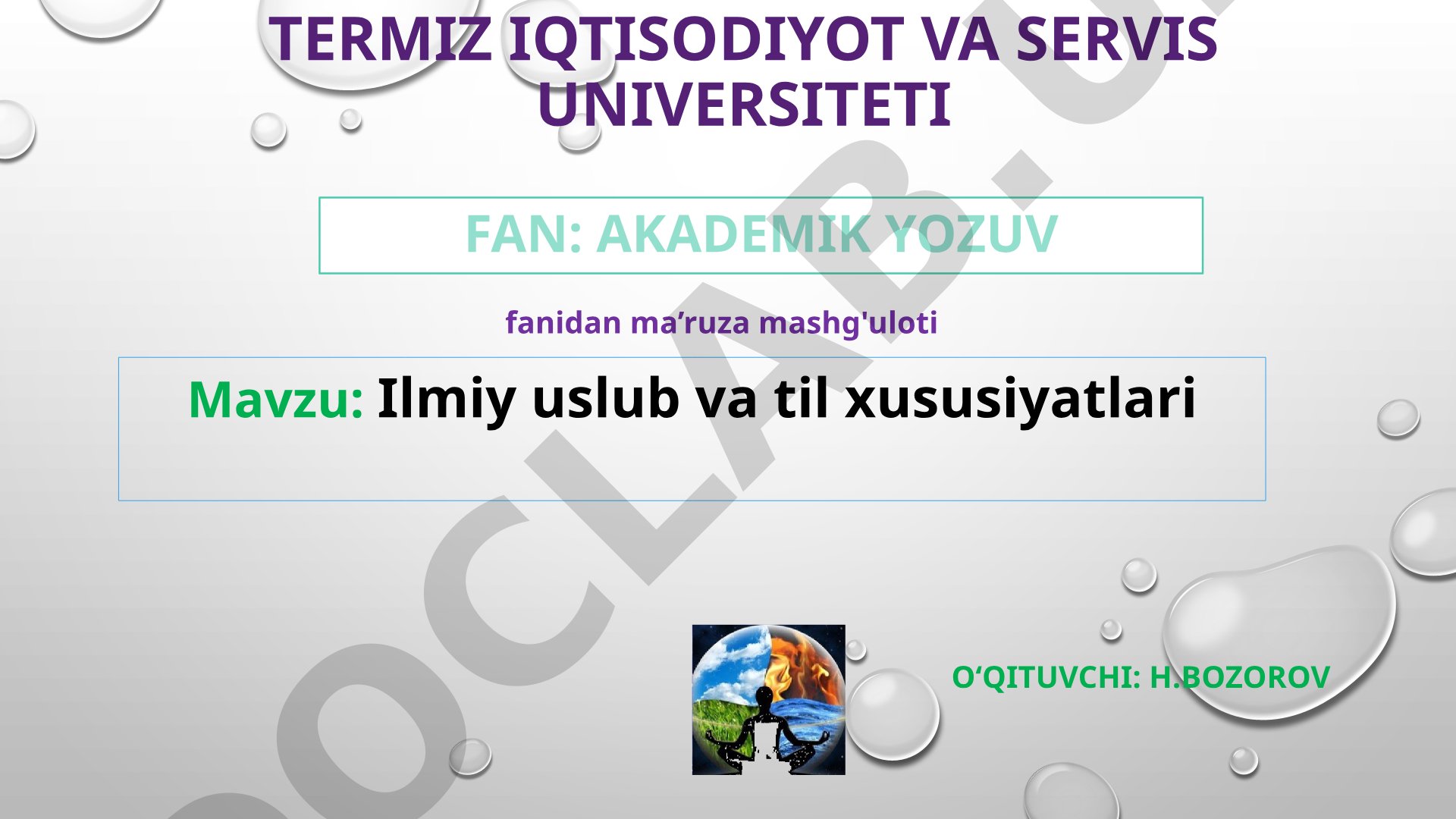 Ilmiy uslub va til xususiyatlari