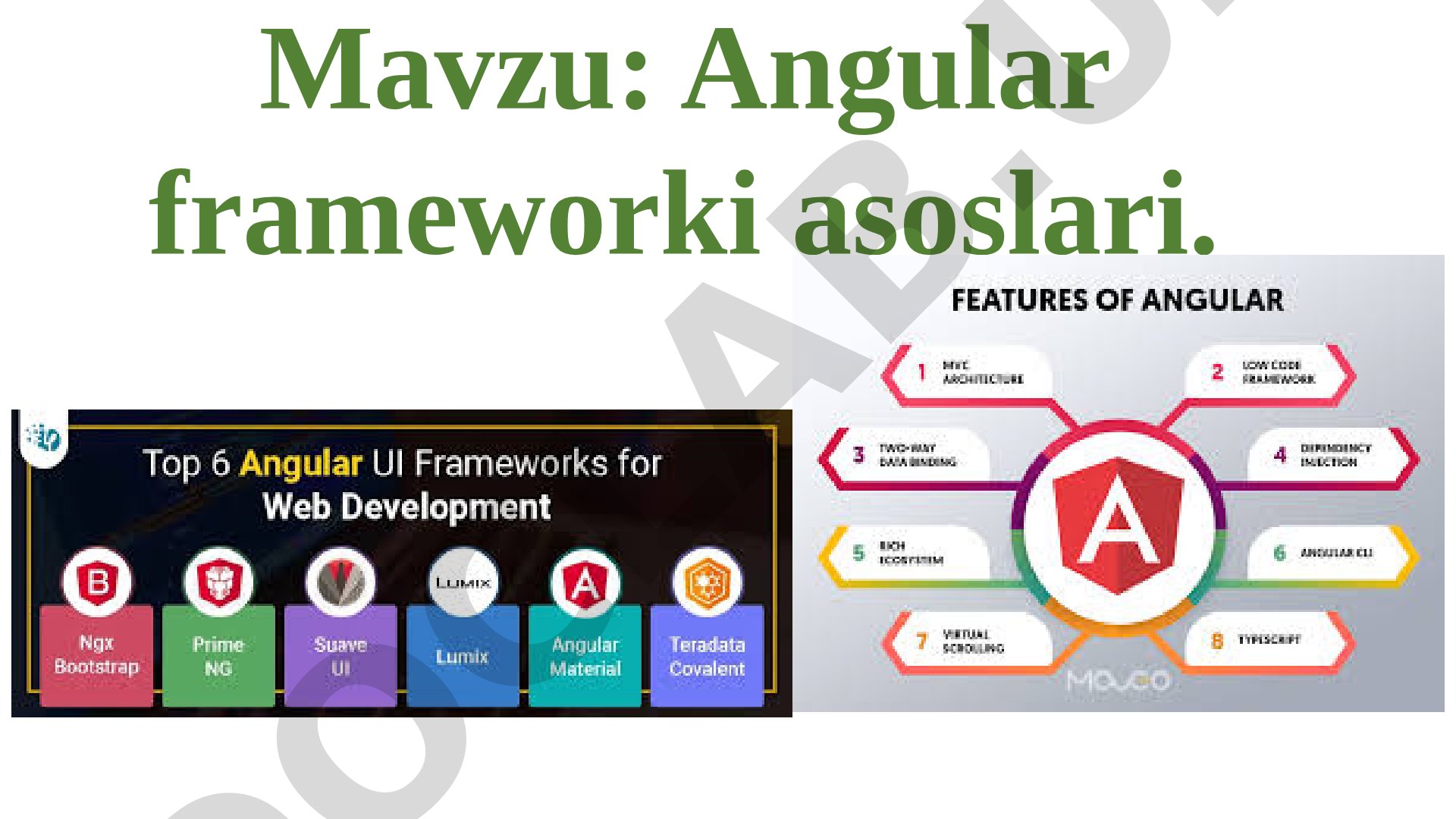Angular frameworki asoslari