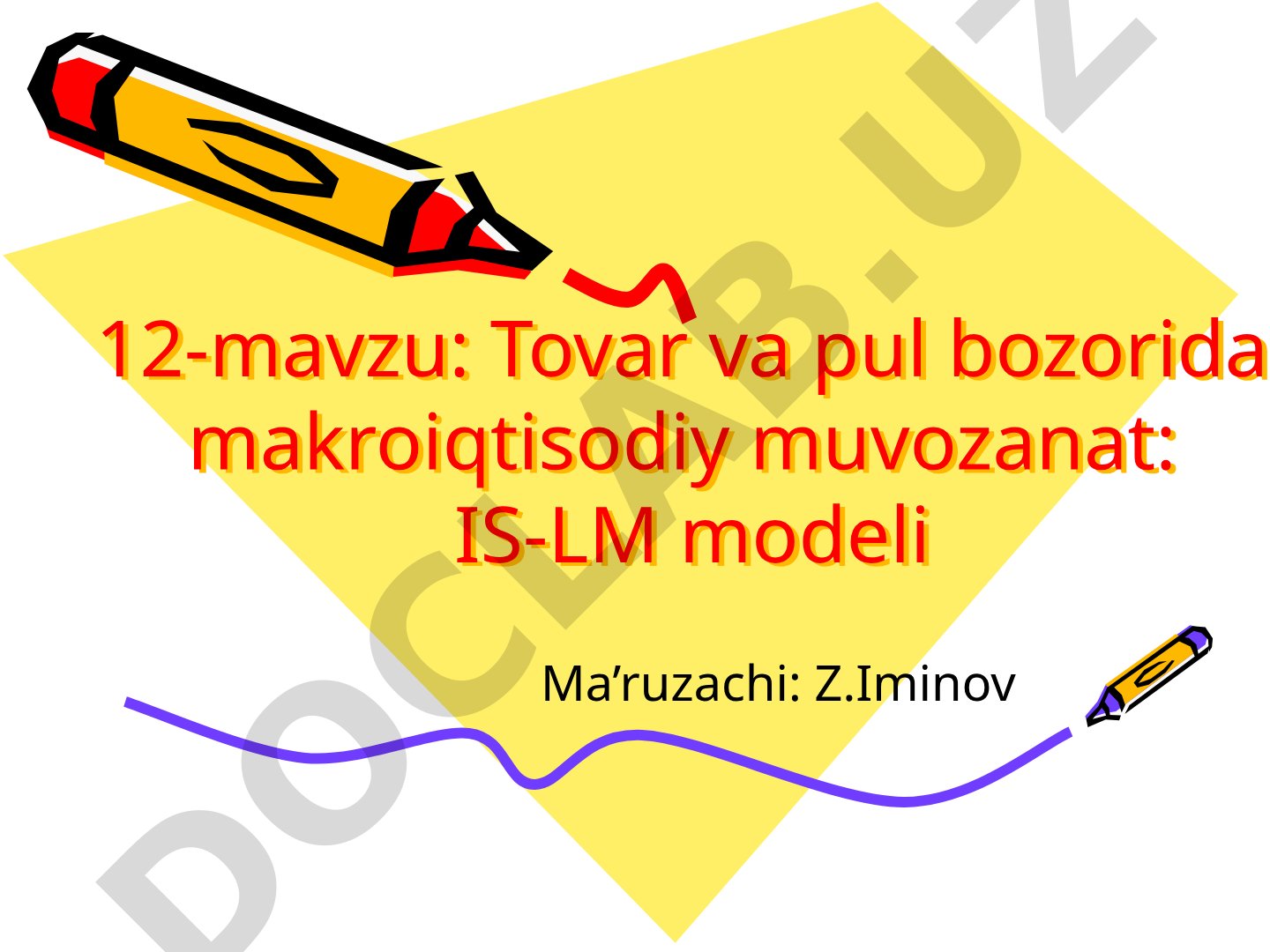Tovar va pul bozorida makroiqtisodiy muvozanat: IS-LM modeli