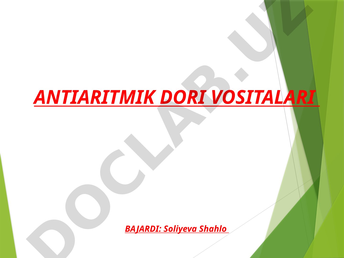 Antiaritmik dorilar, aritmiya sabablari va turlari haqida