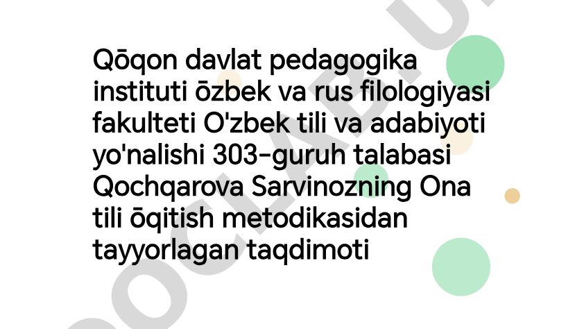 Umumiy o'rta ta'lim maktablarining 6-sinf ona tili darsligining tuzilishi va mazmuni