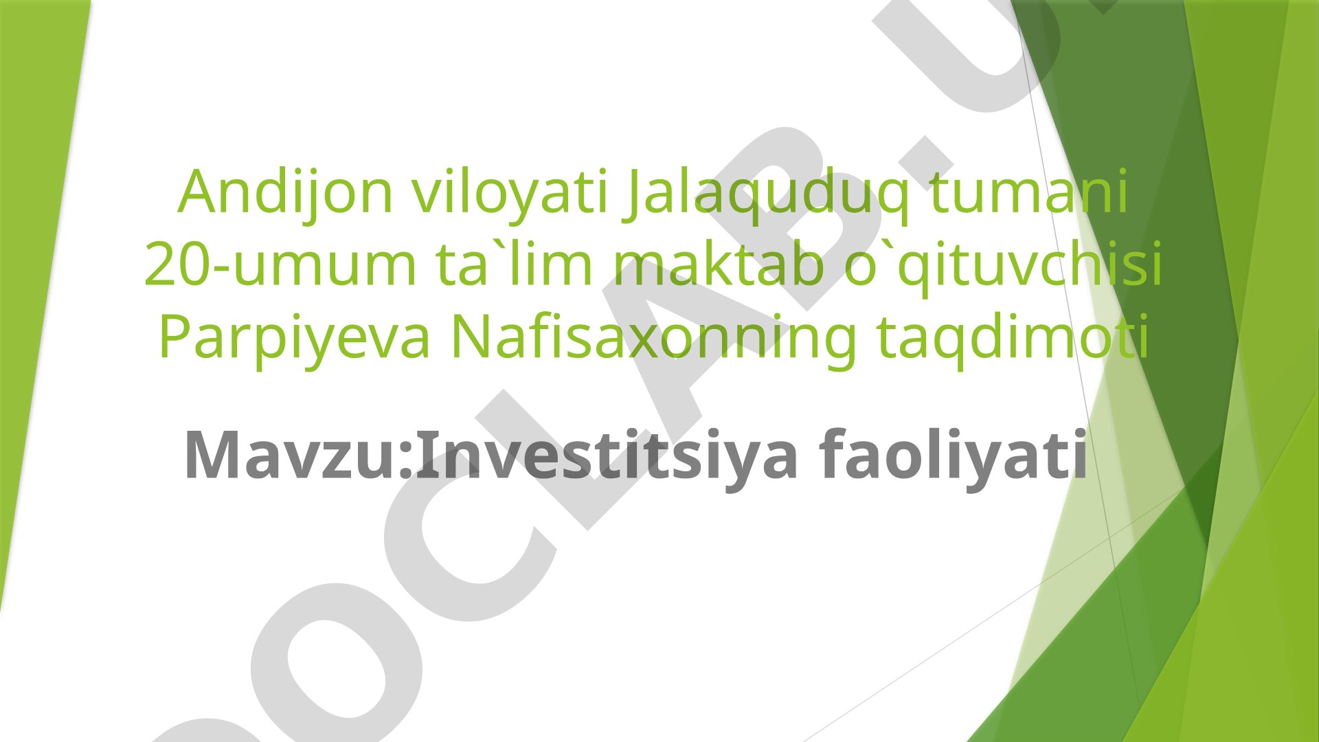 Investitsiya faoliyati