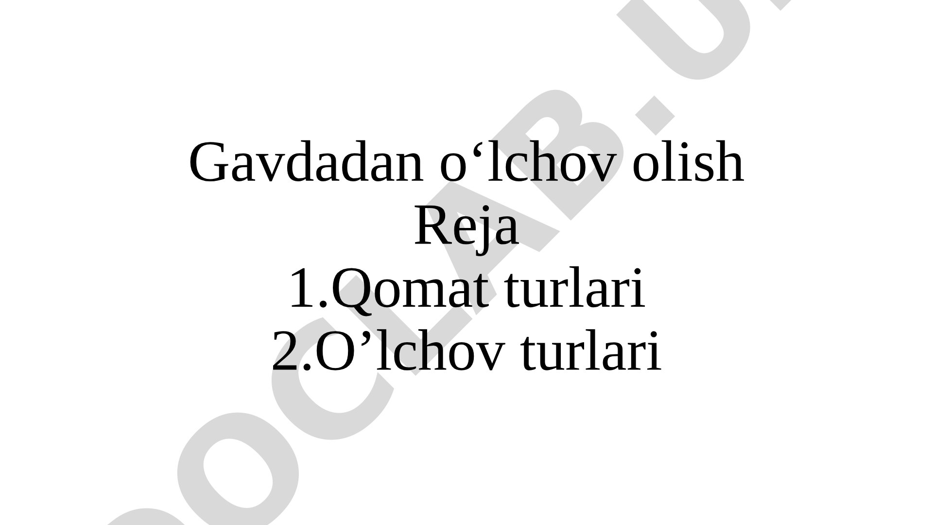 Gavdadan o'lchov olish