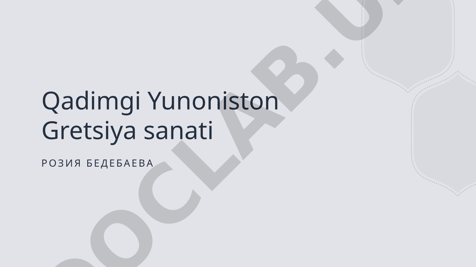 Qadimgi Yunoniston sanati va madaniyati