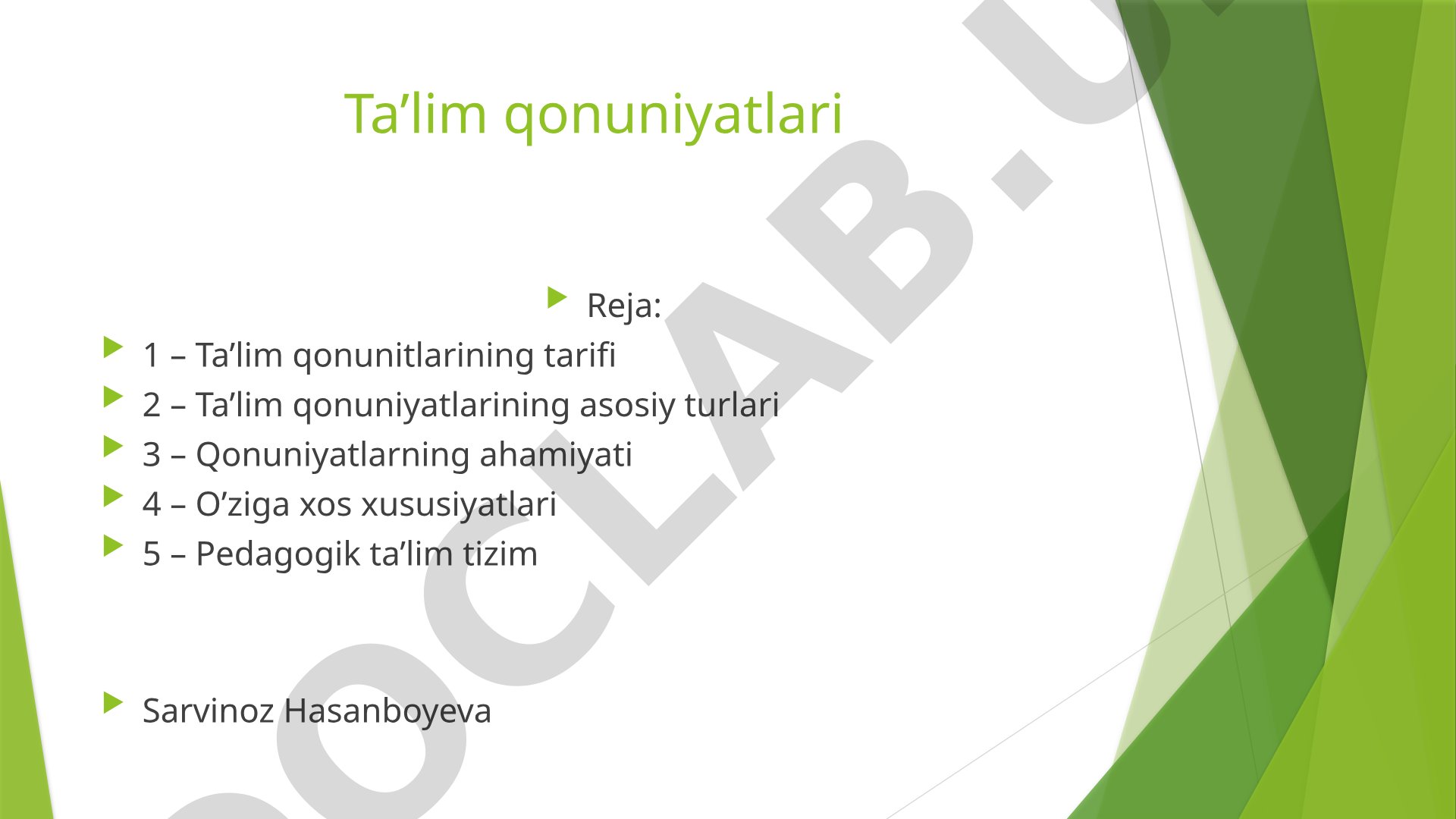 Ta'lim qonuniyatlari