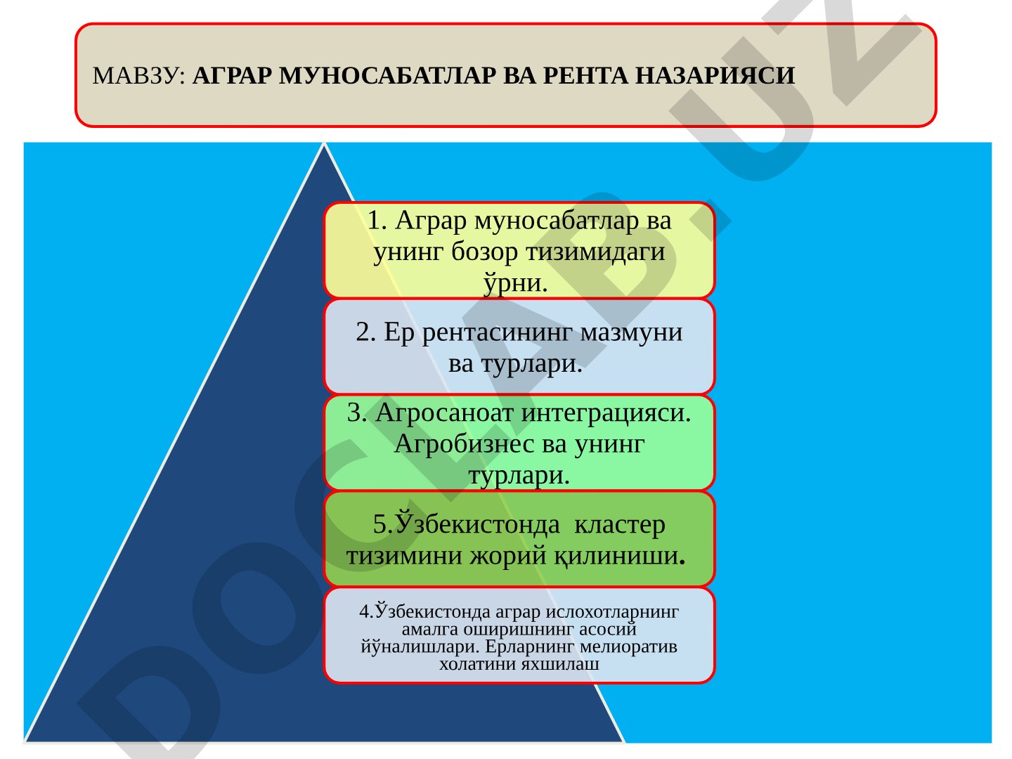 Аграр муносабатлар ва рента назарияси