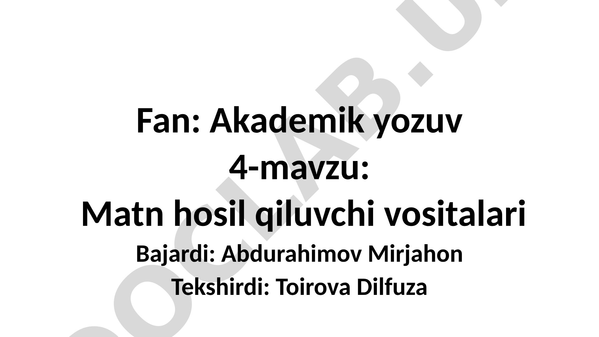 Matn hosil qiluvchi vositalari