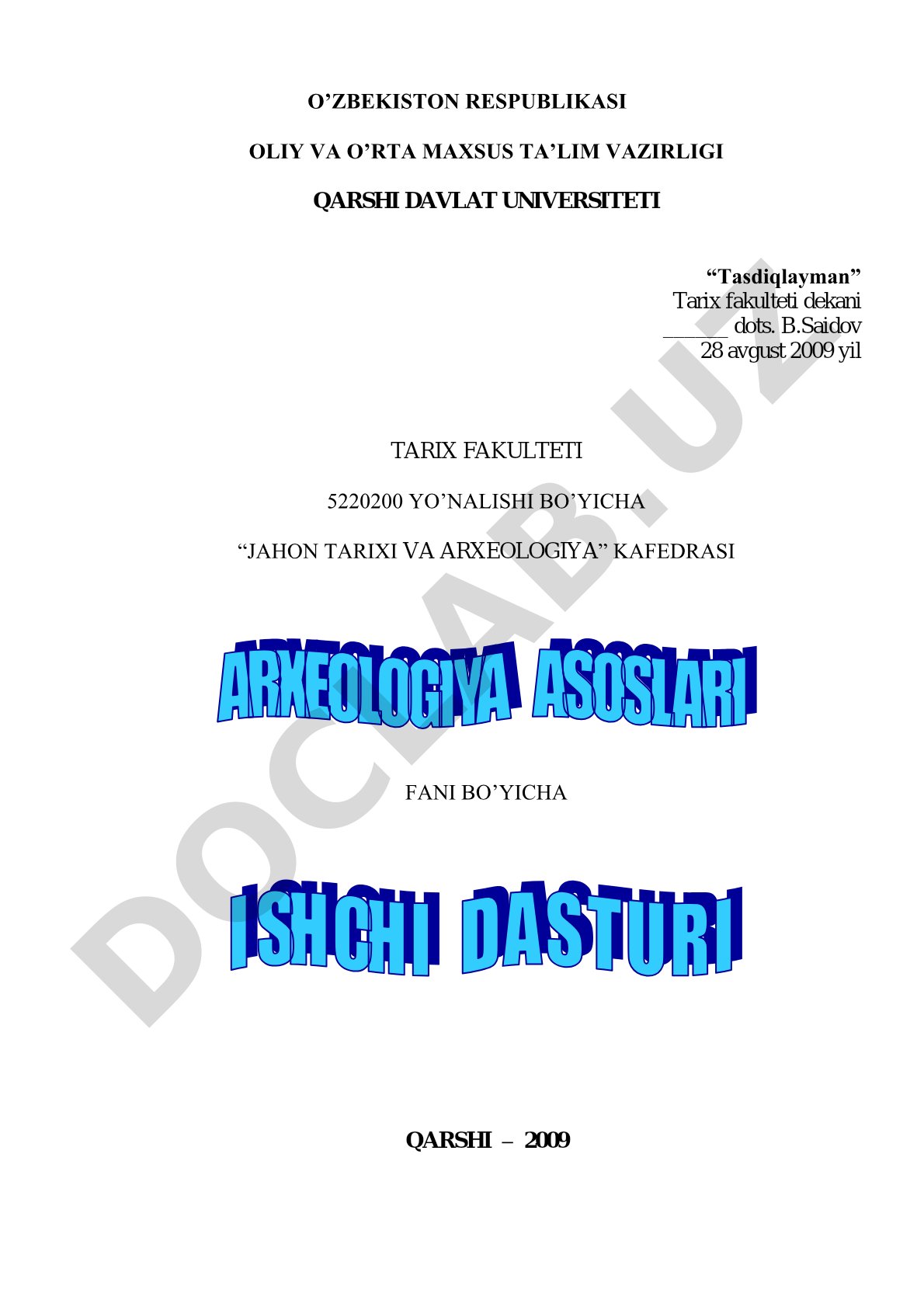 Arxeologiya asoslari