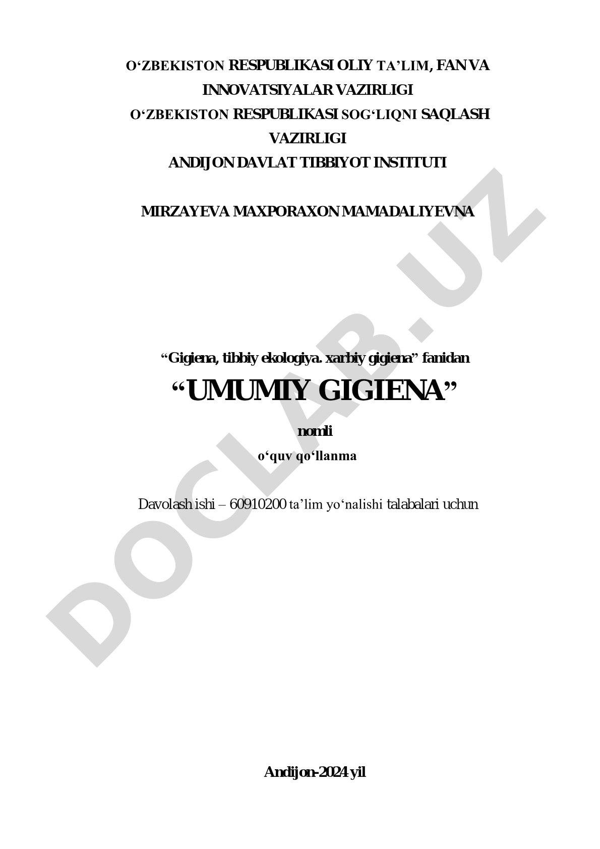 Umumiy gigiena
