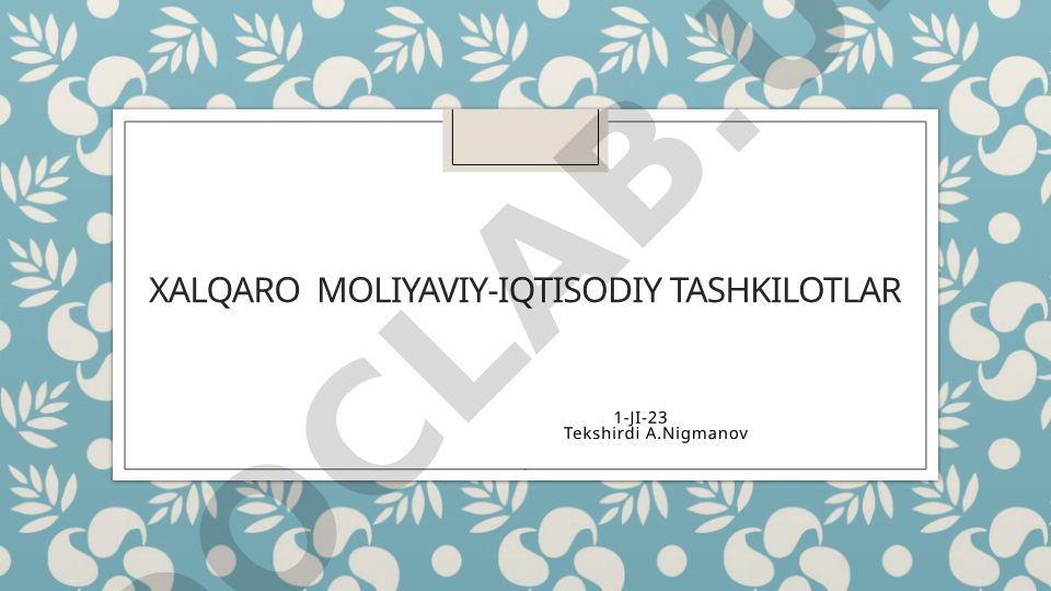 Moliyaviy va iqtisodiy inqirozlar tushunchasi va sabablari
