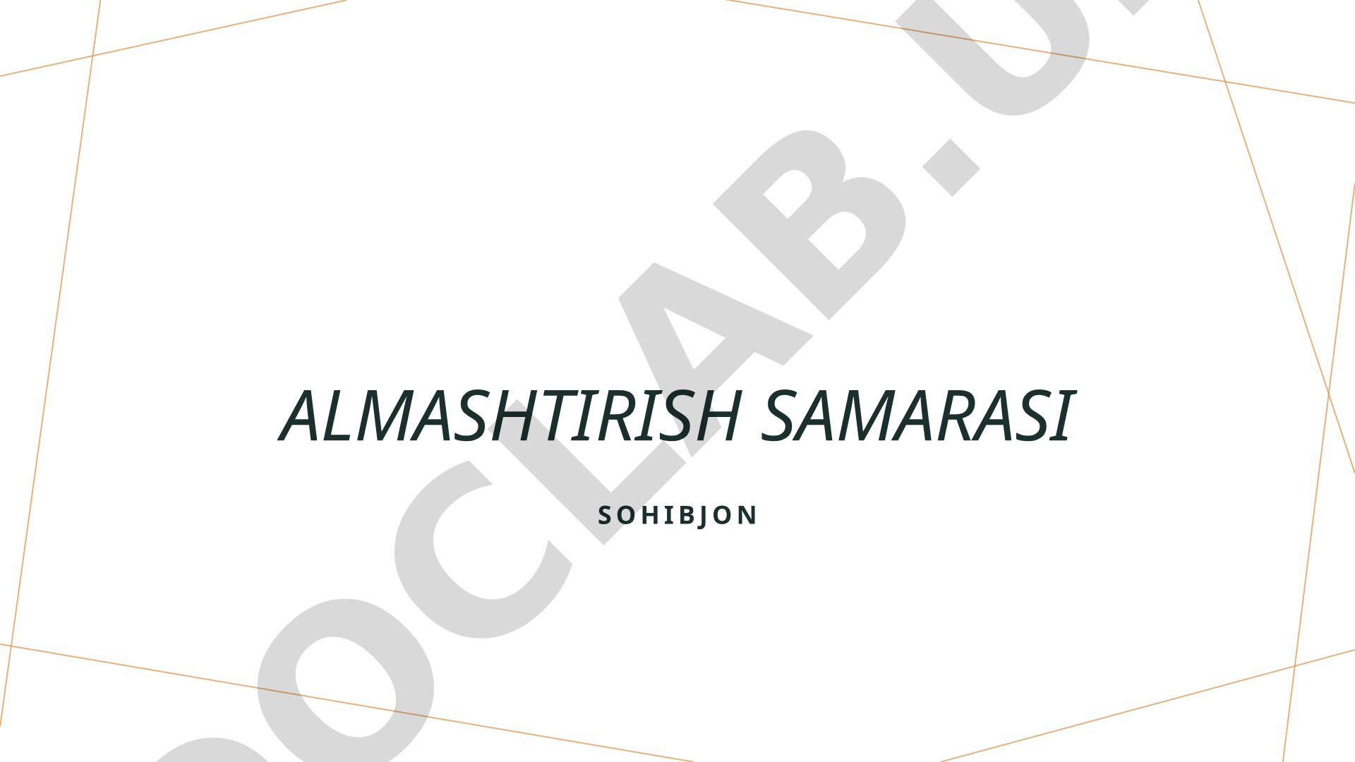Almashtirish samarasi
