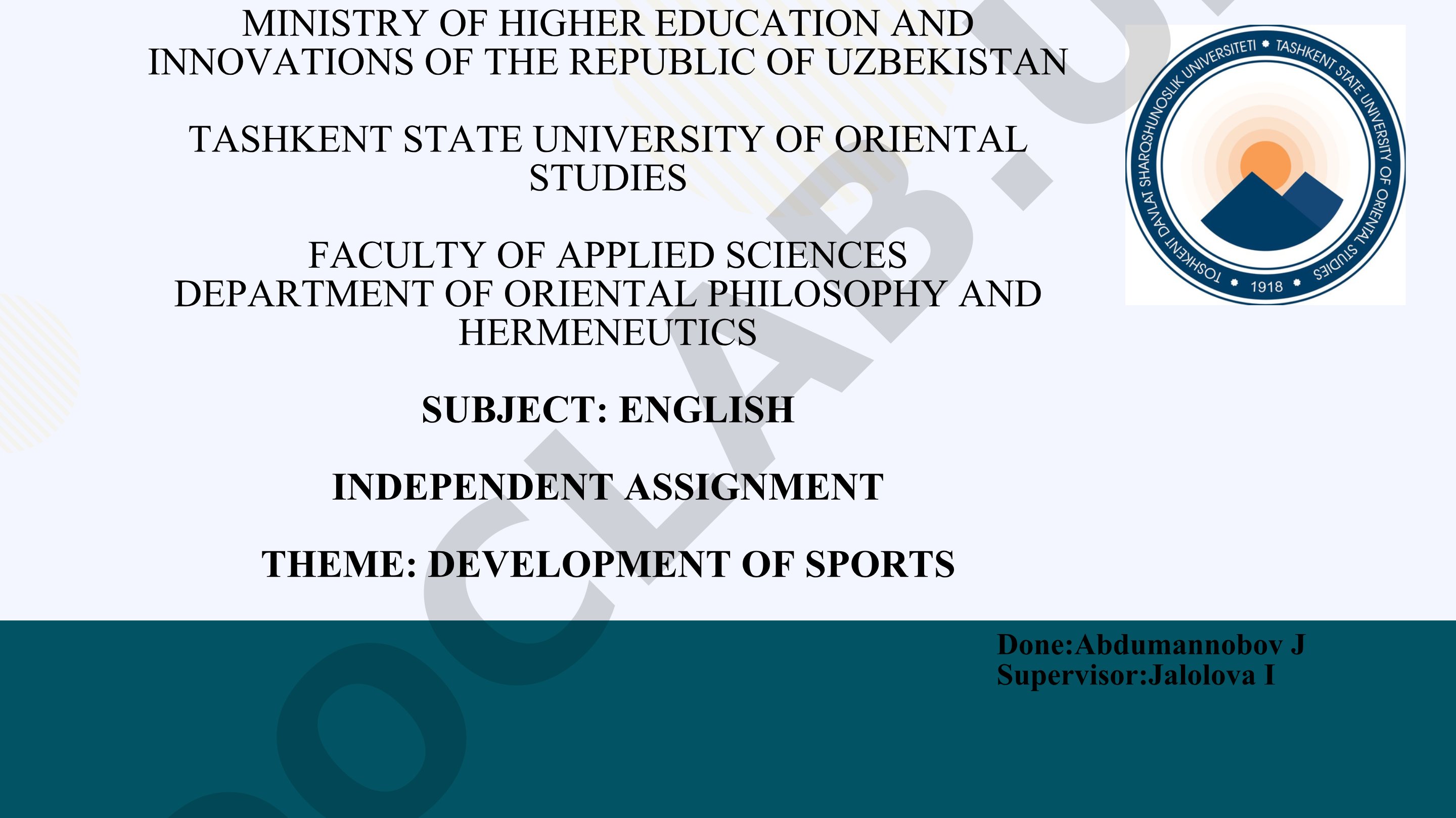 DEVELOPMENT OF SPORTS