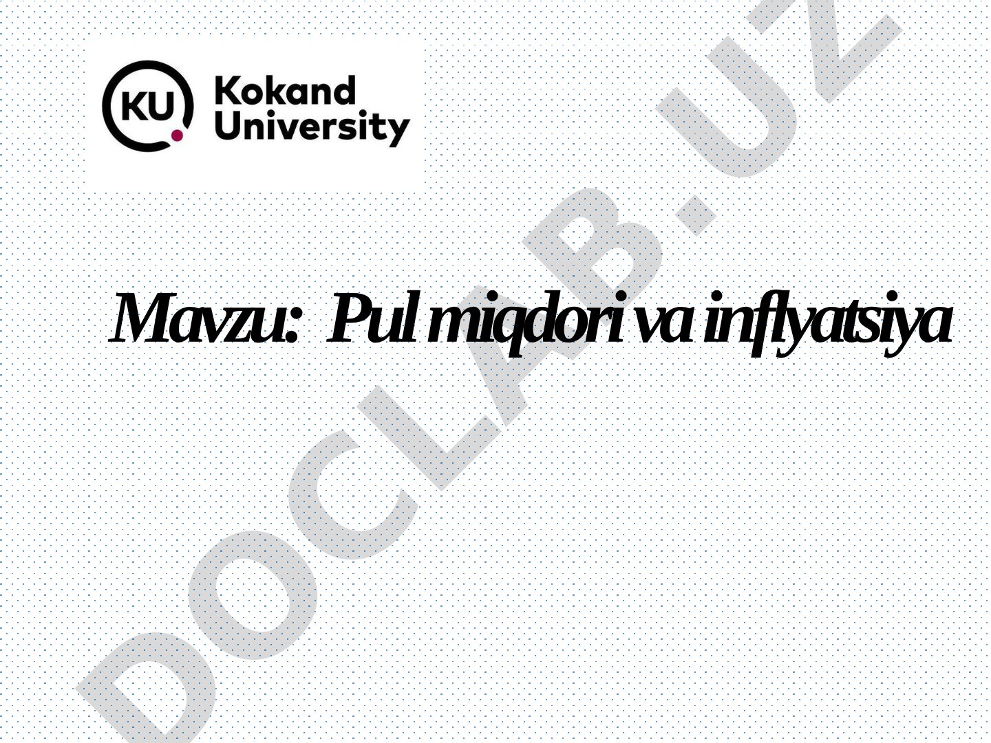 Pul miqdori va inflyatsiya