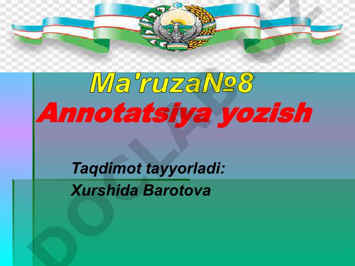 Annotatsiya tushunchasi va turlari