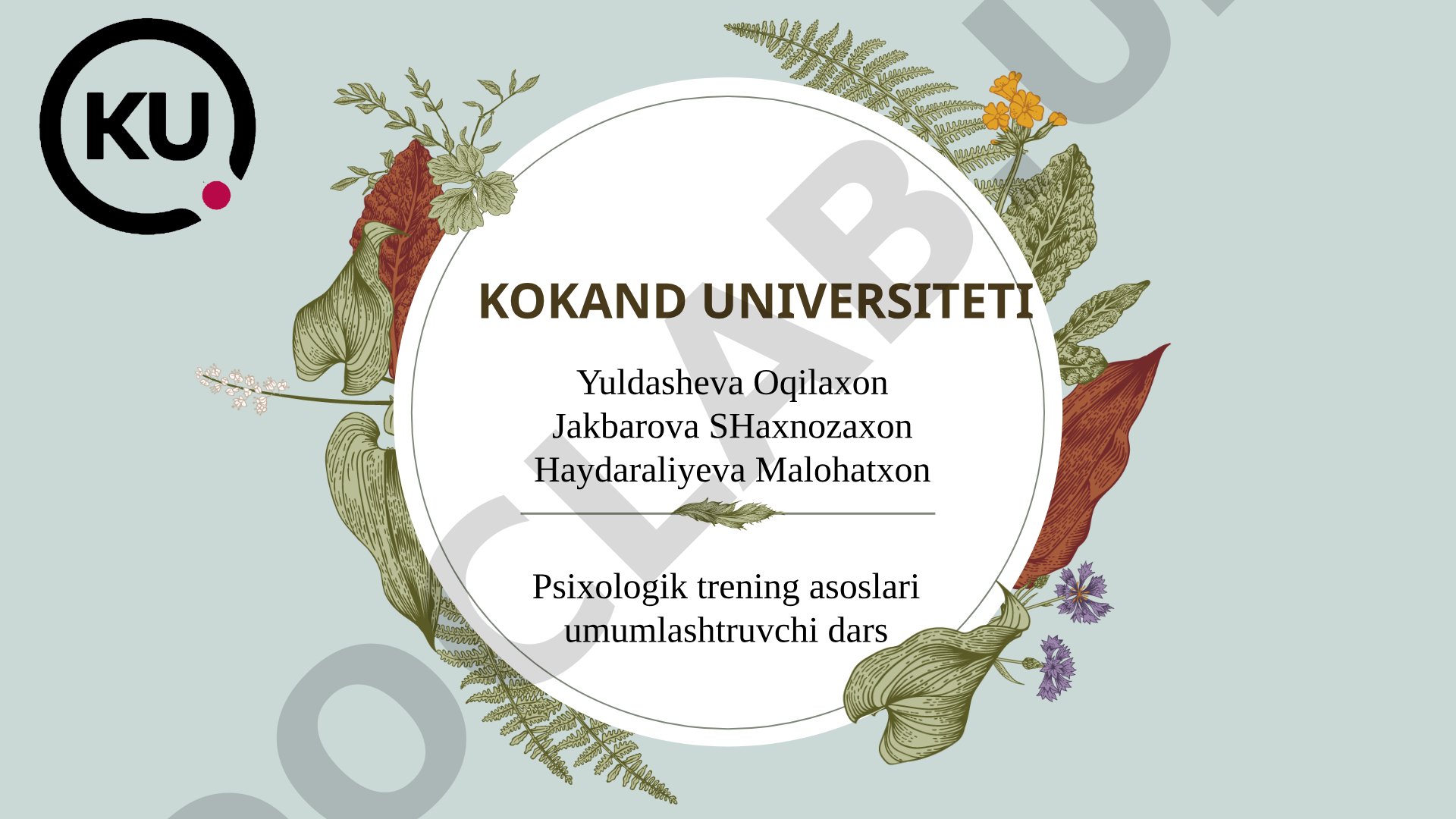 Psixologik trening haqida umumiy tushuncha