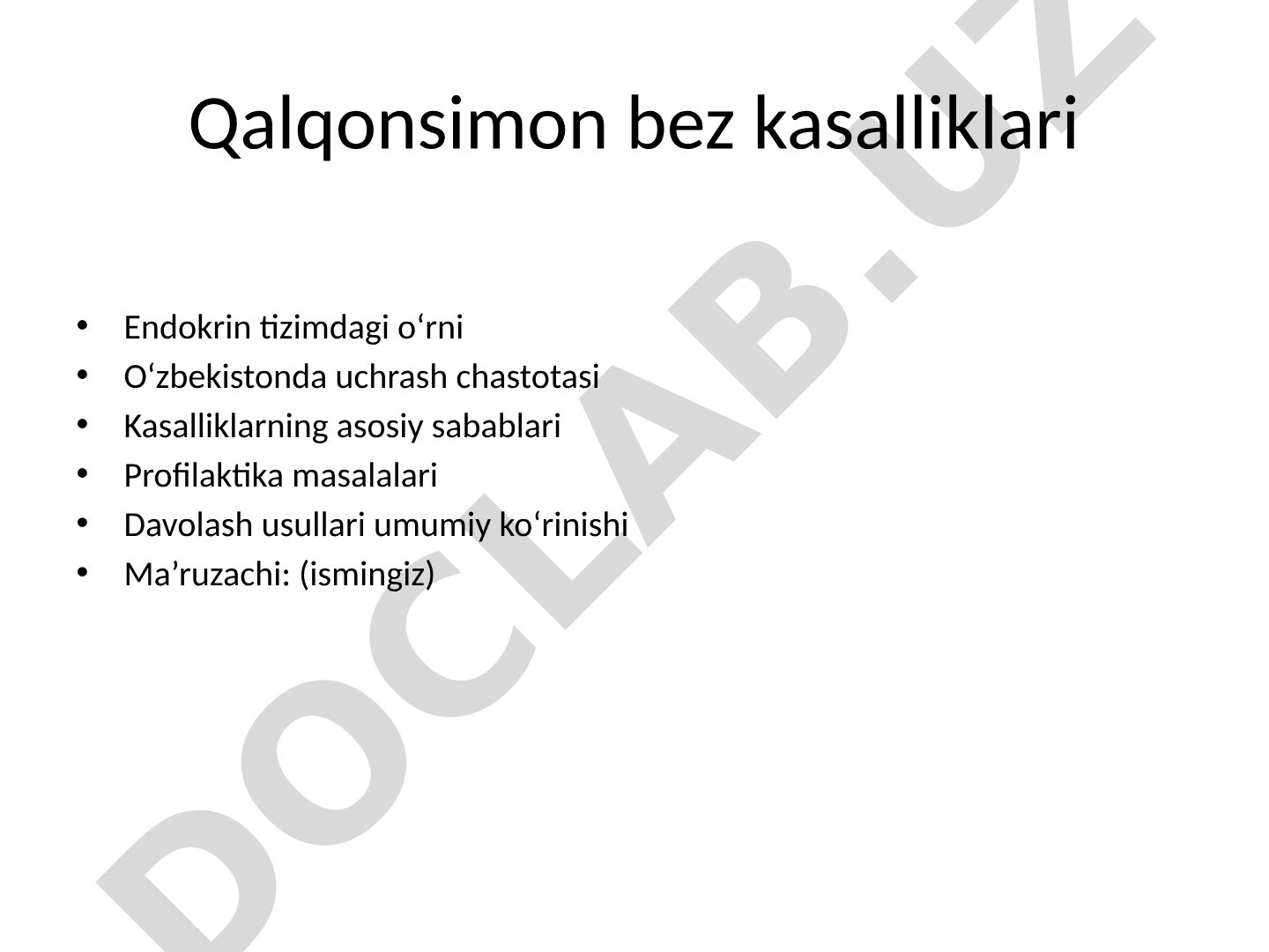 Qalqonsimon bez kasalliklari