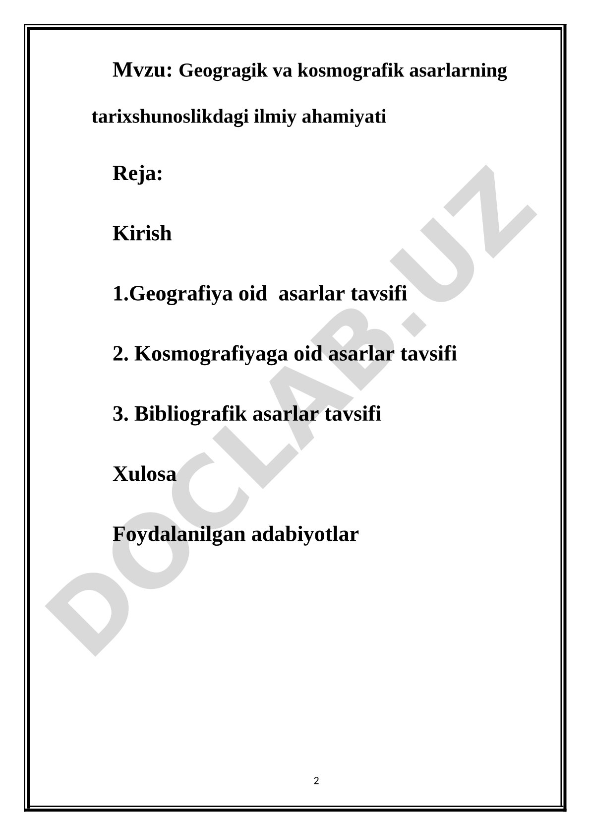 Geografik va kosmografik asarlarning tarixshunoslikdagi ilmiy ahamiyati