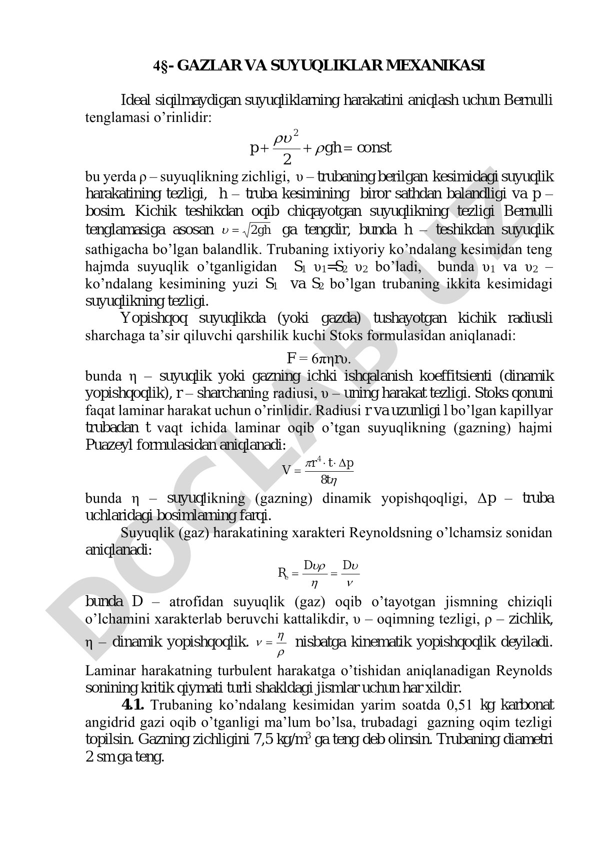 Gazlar va suyuqliklar mexanikasi