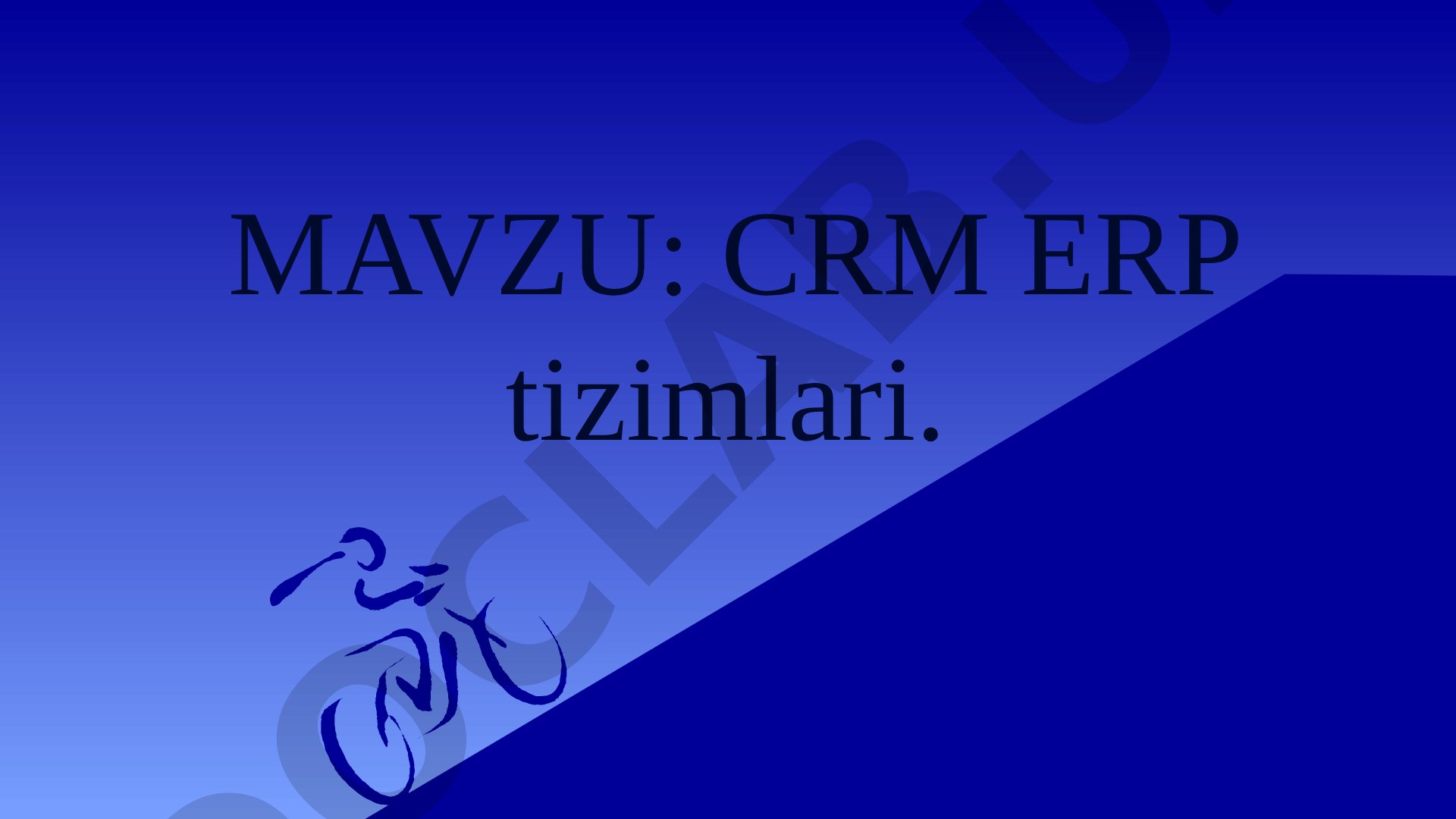 CRM ERP tizimlari