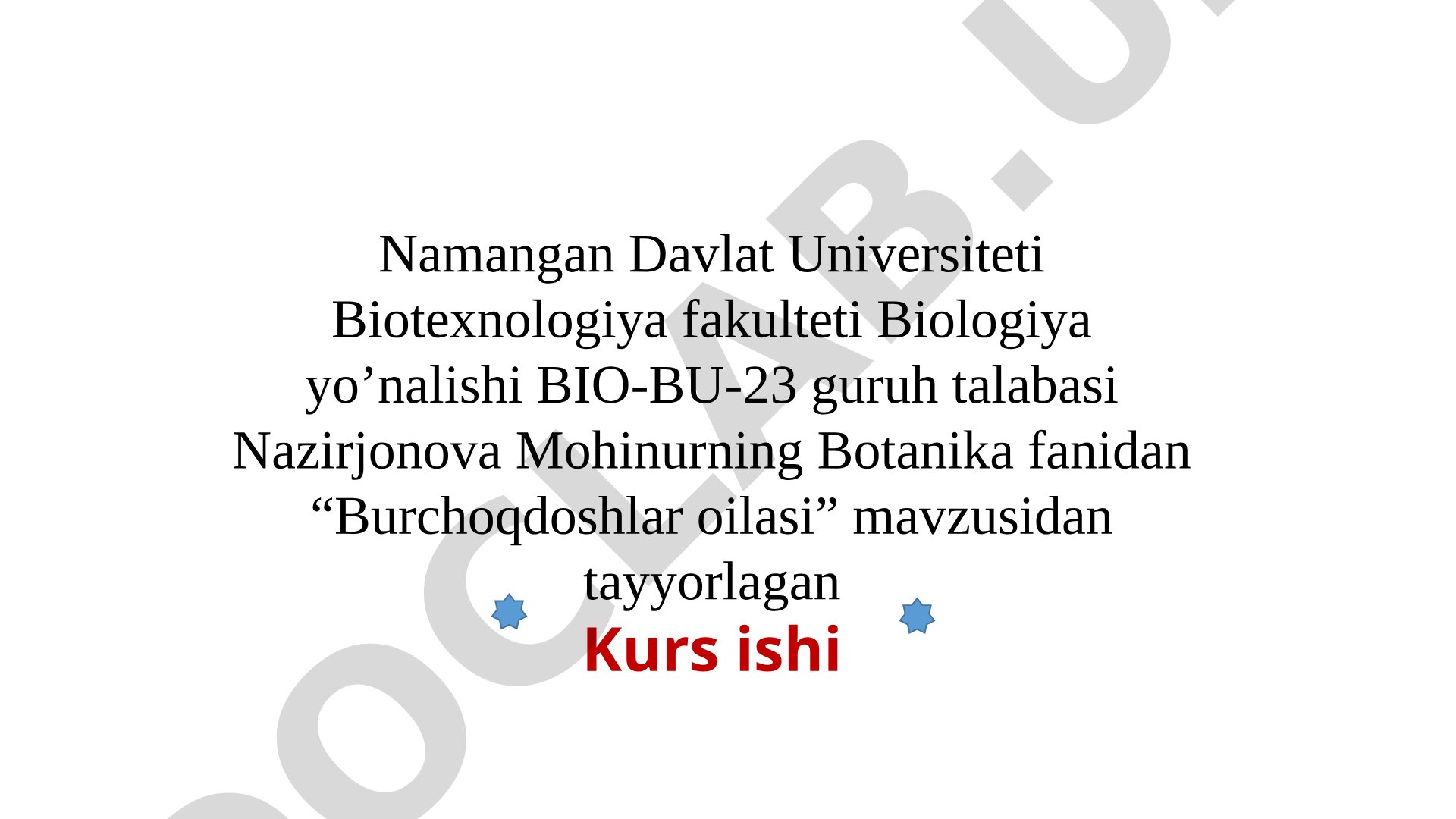 Burchoqdoshlar oilasi sistematikasi