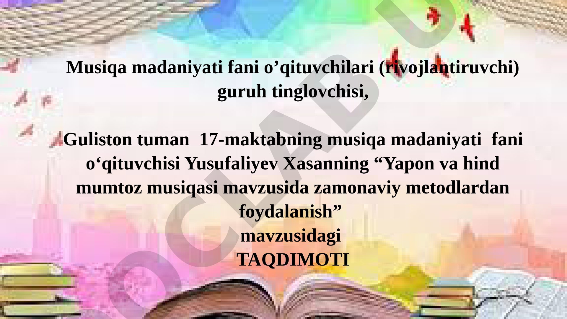 Yapon va hind mumtoz musiqasi mavzusida zamonaviy metodlardan foydalanish