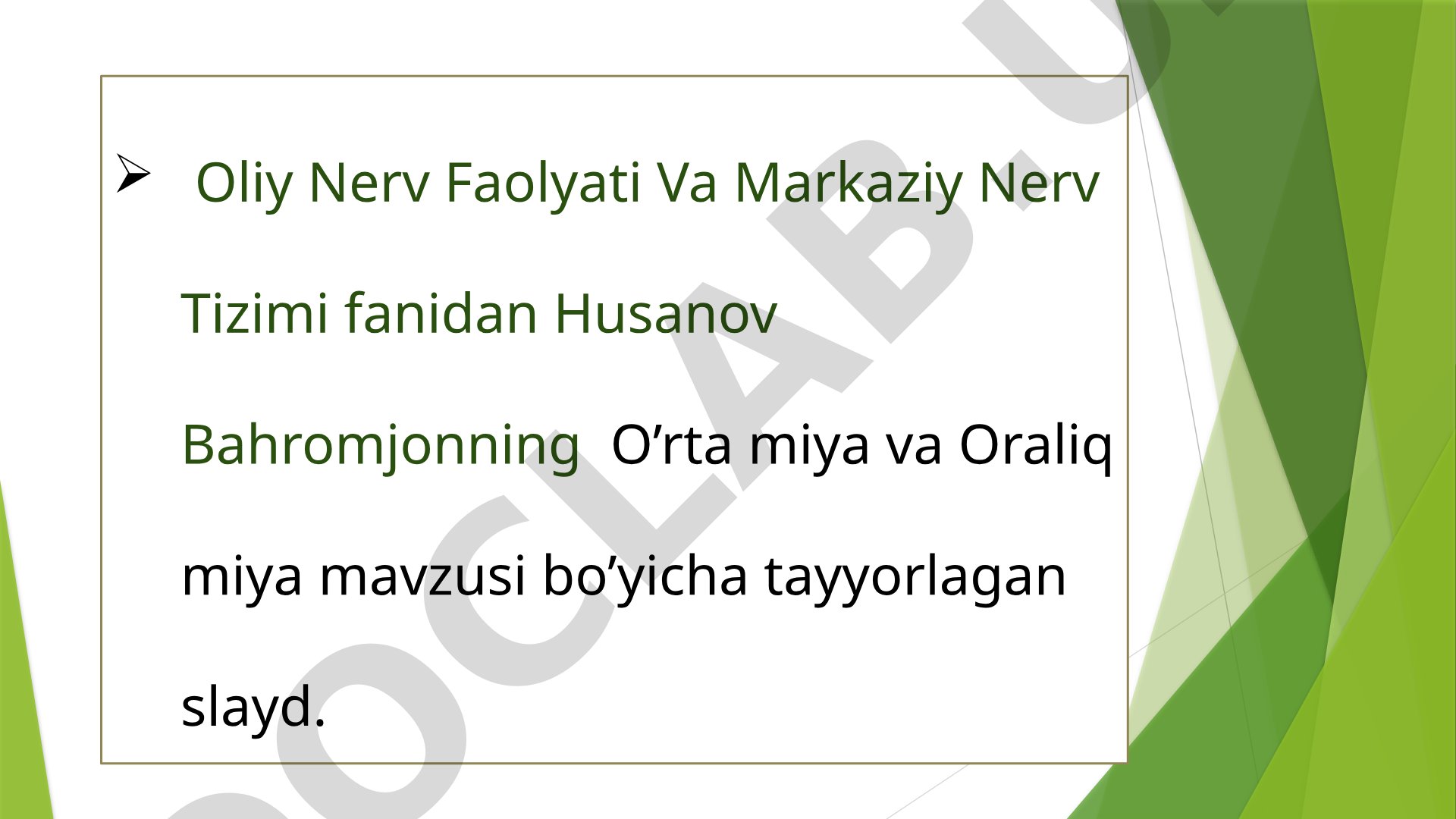 O'rta miya va Oraliq miya